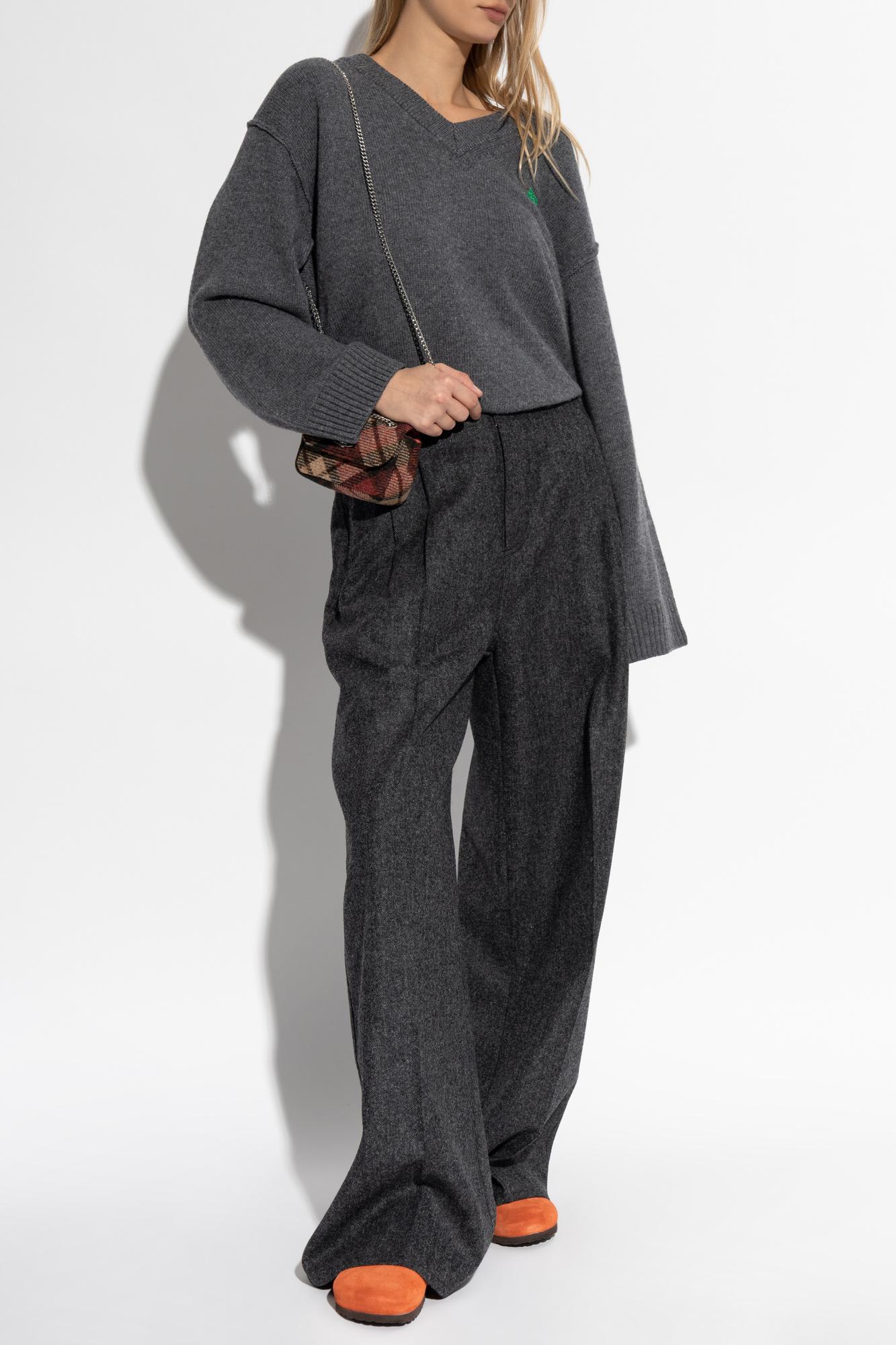 Mm6 Maison Margiela Maison Margiela Wool Trousers With Pleats In Black