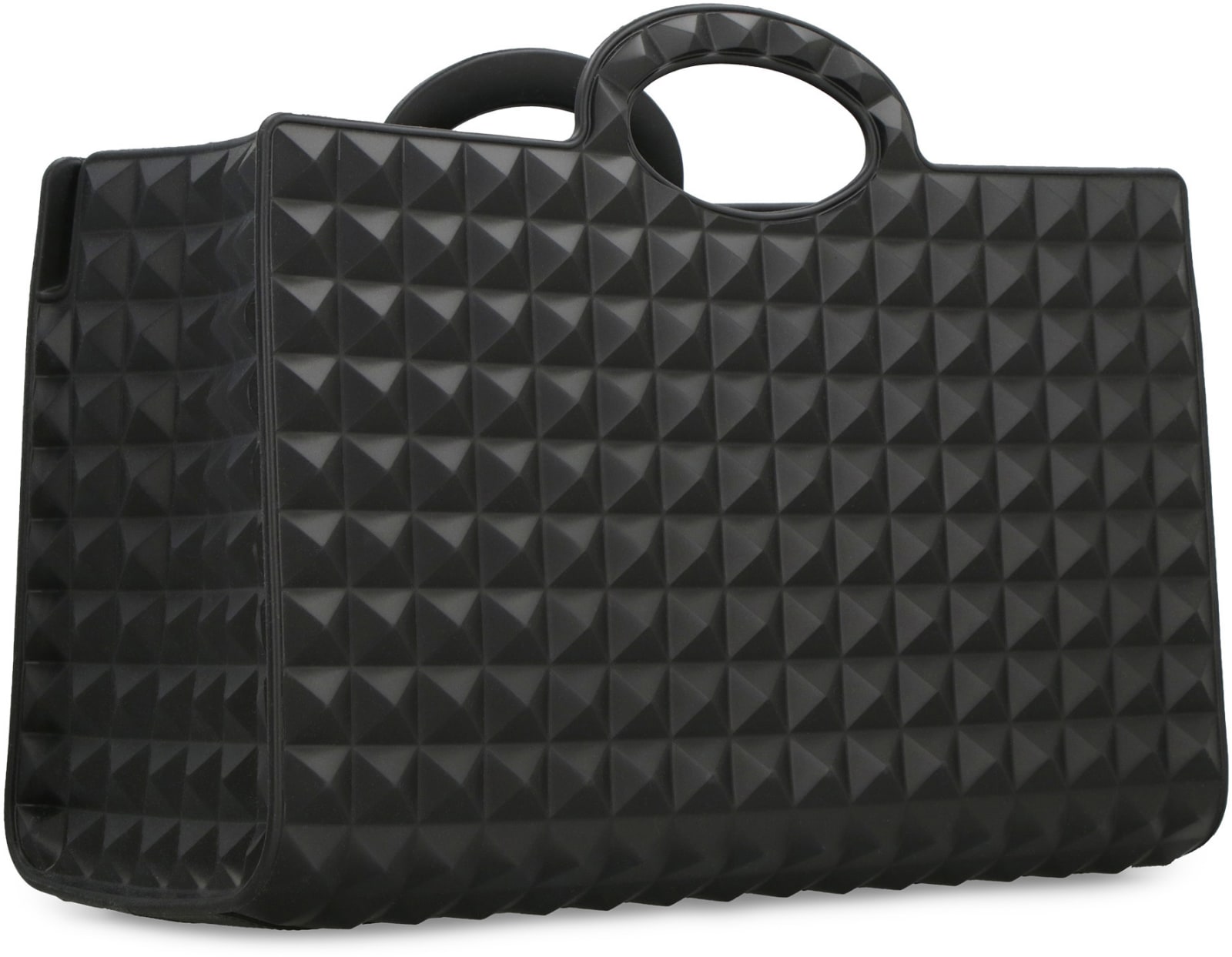 Shop Valentino - Shopping Bag Le Troisieme Rubber In Black