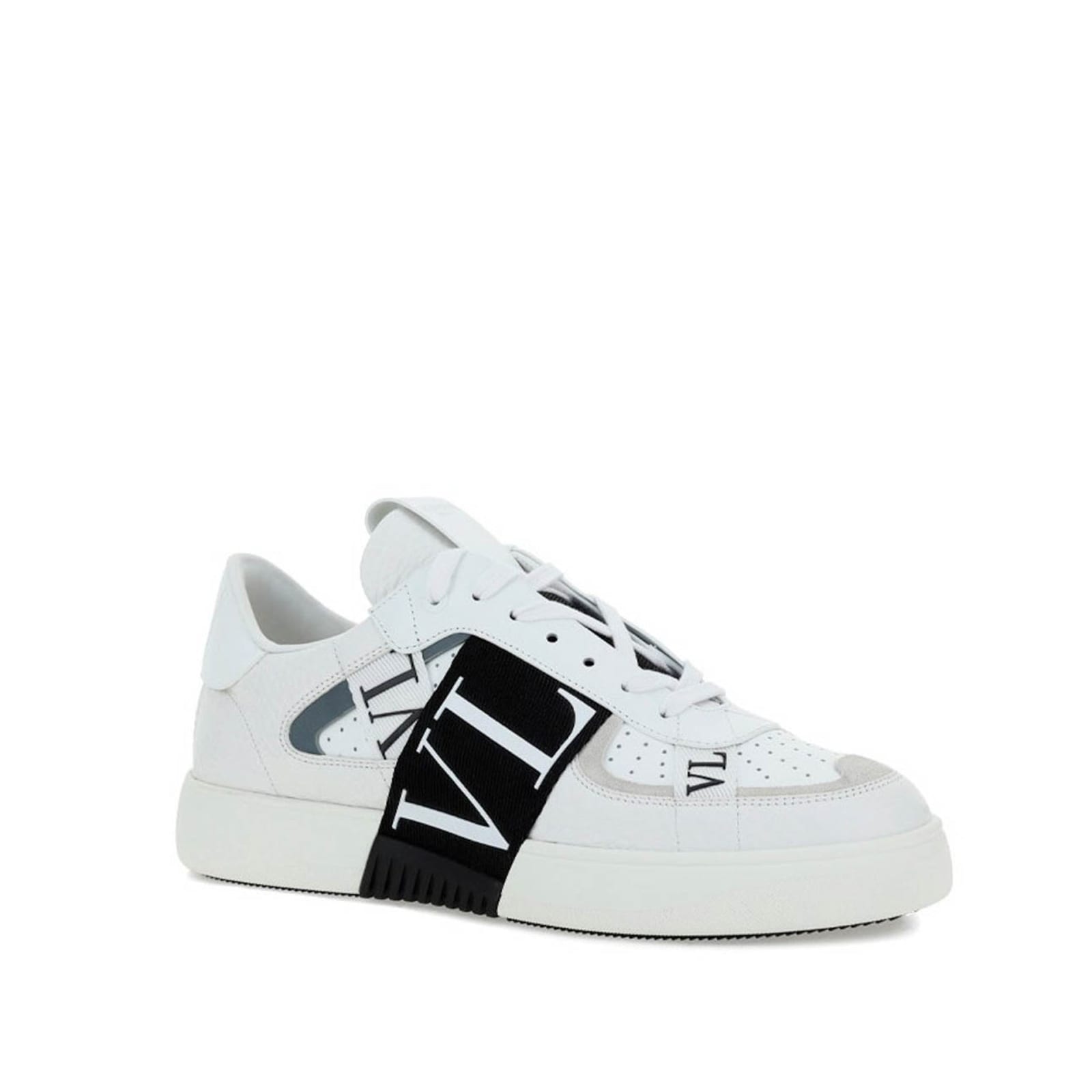 Shop Valentino Garavani Vlnt Leather Sneakers In White