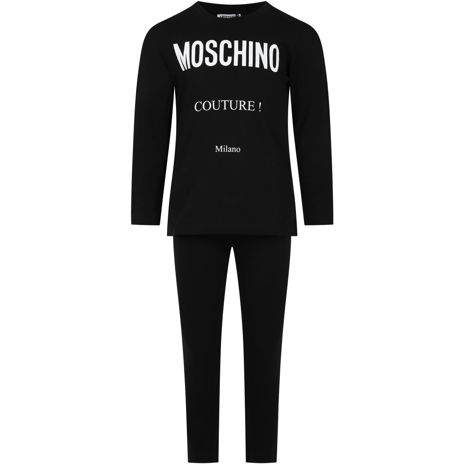 Moschino Kids' Black Set For Girl With Logo