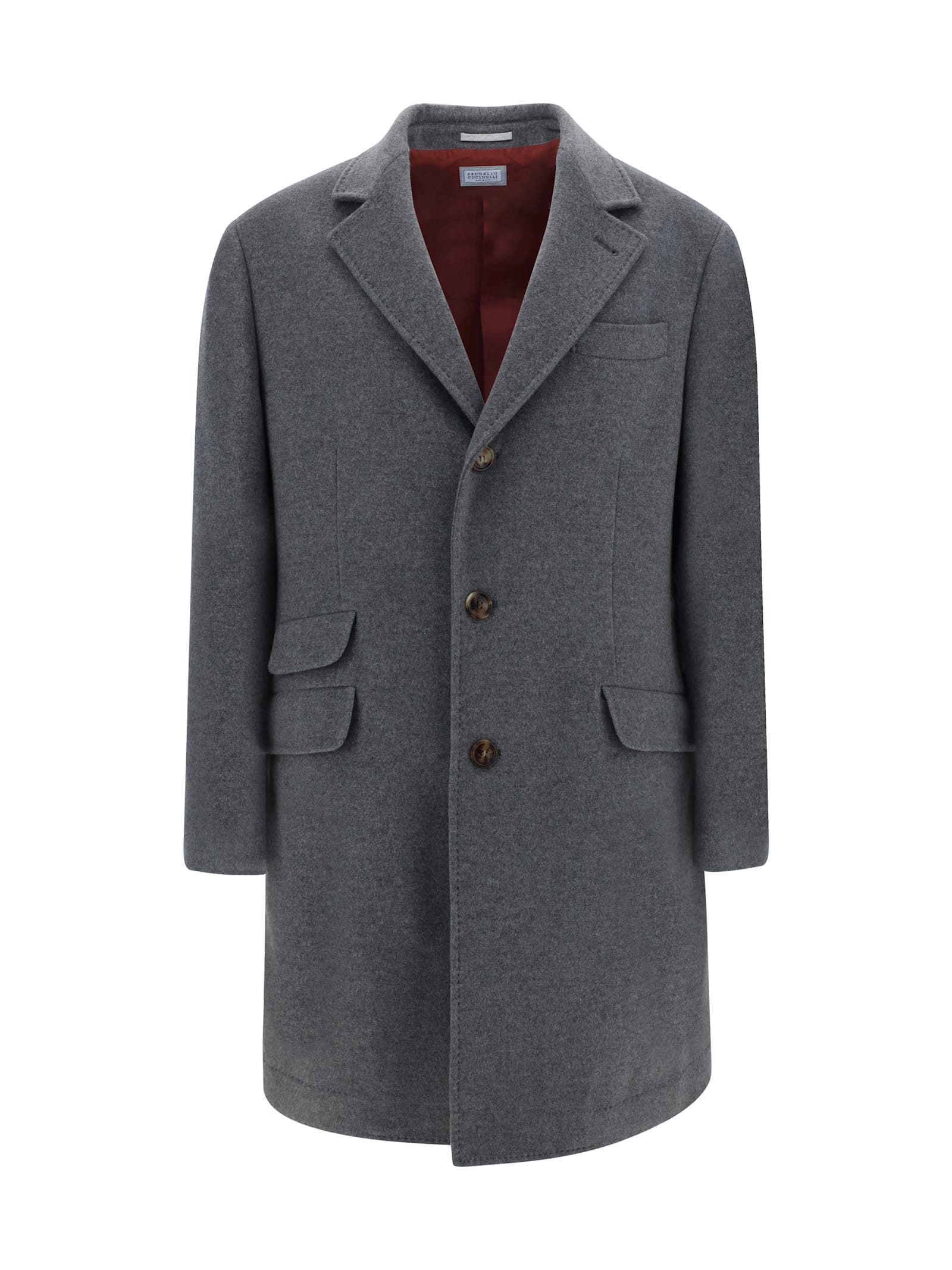 Shop Brunello Cucinelli Coat In Grigio