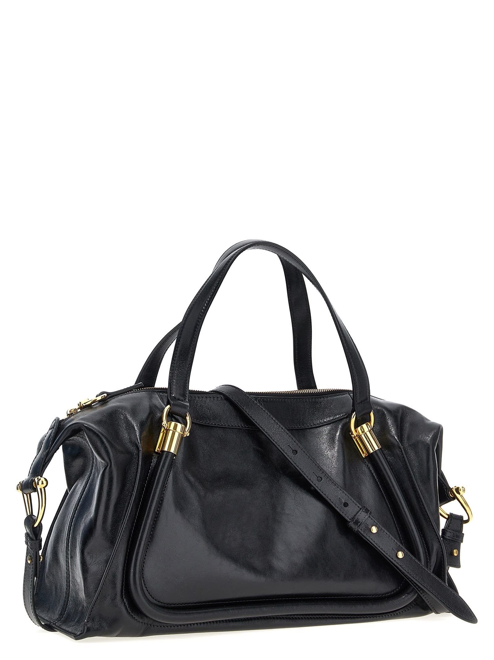 Shop Chloé Paraty 24 Handbag In Black