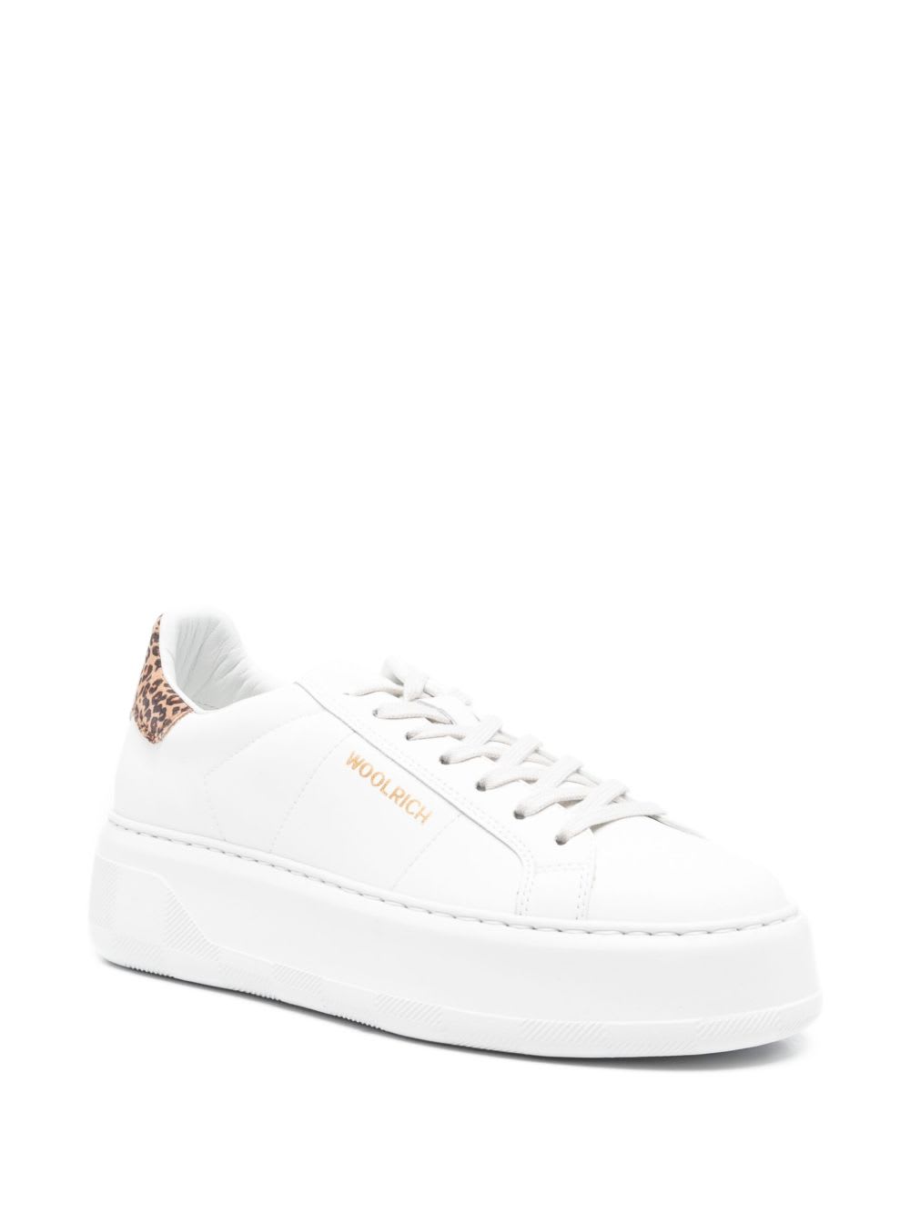 Woolrich Chunky Court Leather Sneakers In White