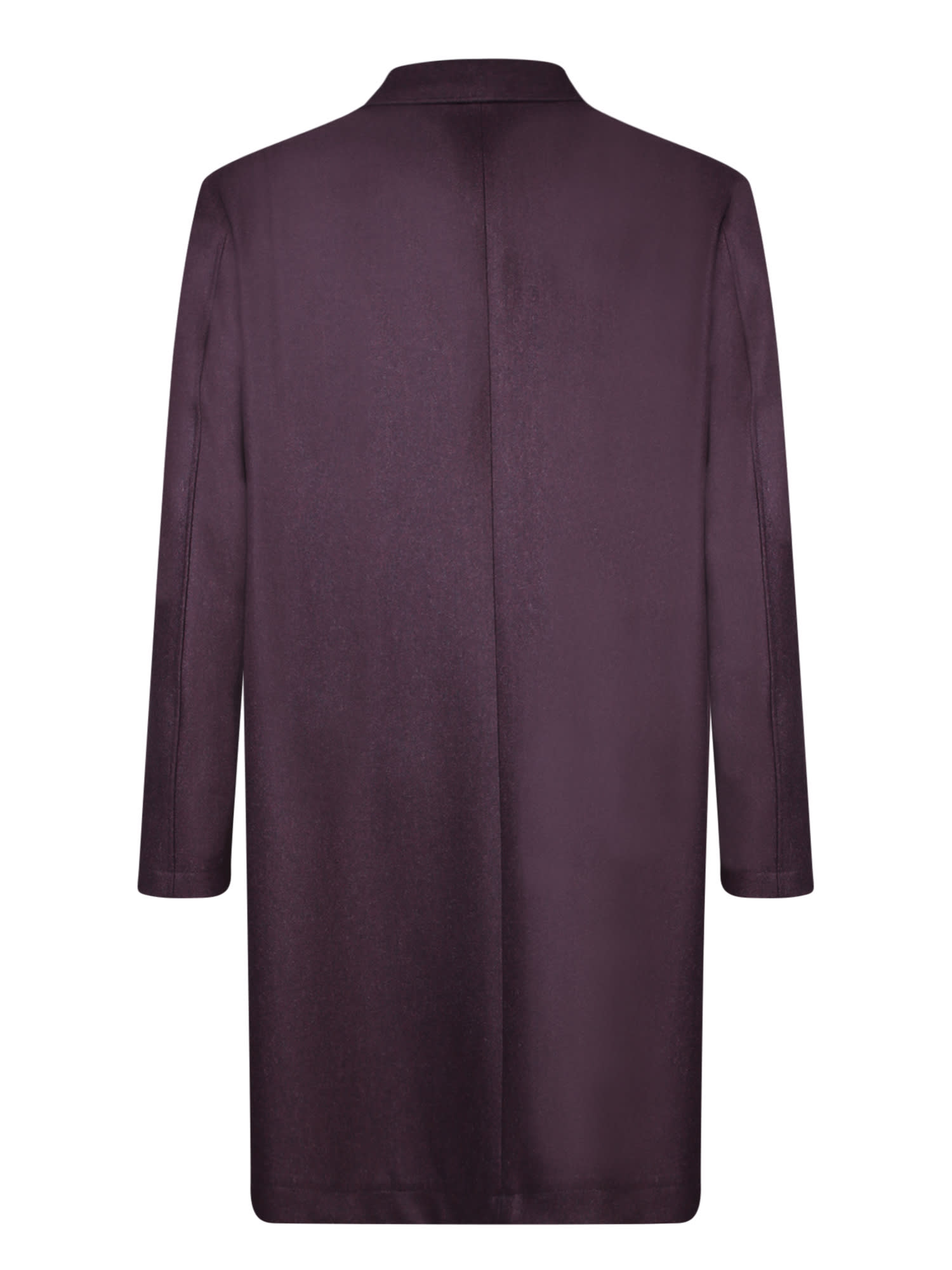 Shop Canali Bordeaux Wool Coat