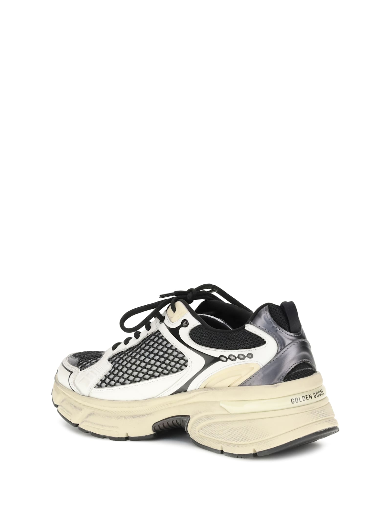 Golden Goose Leather Trainers With Mesh Panels In Multi