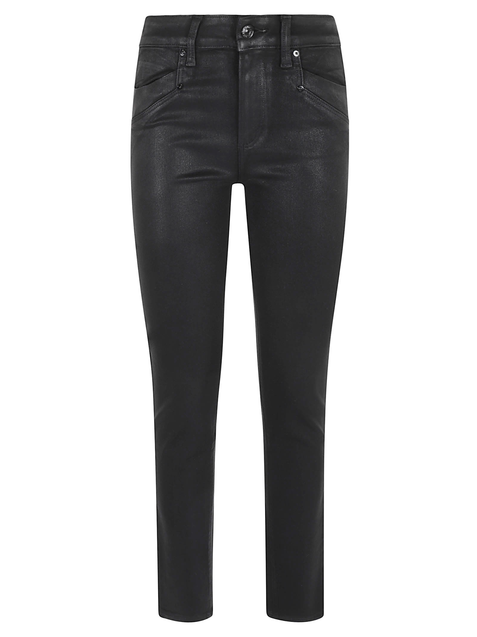 Shop Paige Fitted Buttoned Jeans In Black Fog Luxe