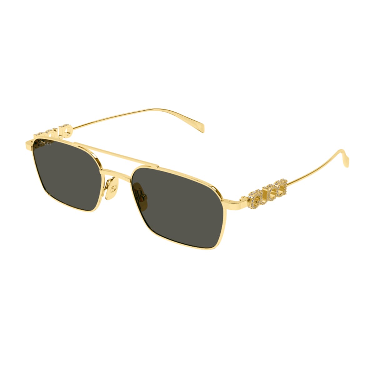 Gucci Gg1804s Linea Name Of Brand 001 Gold Grey Sunglasses In Gray