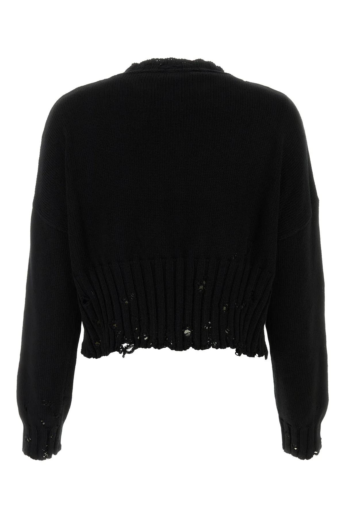 Shop Marni Black Cotton Sweater In Nero