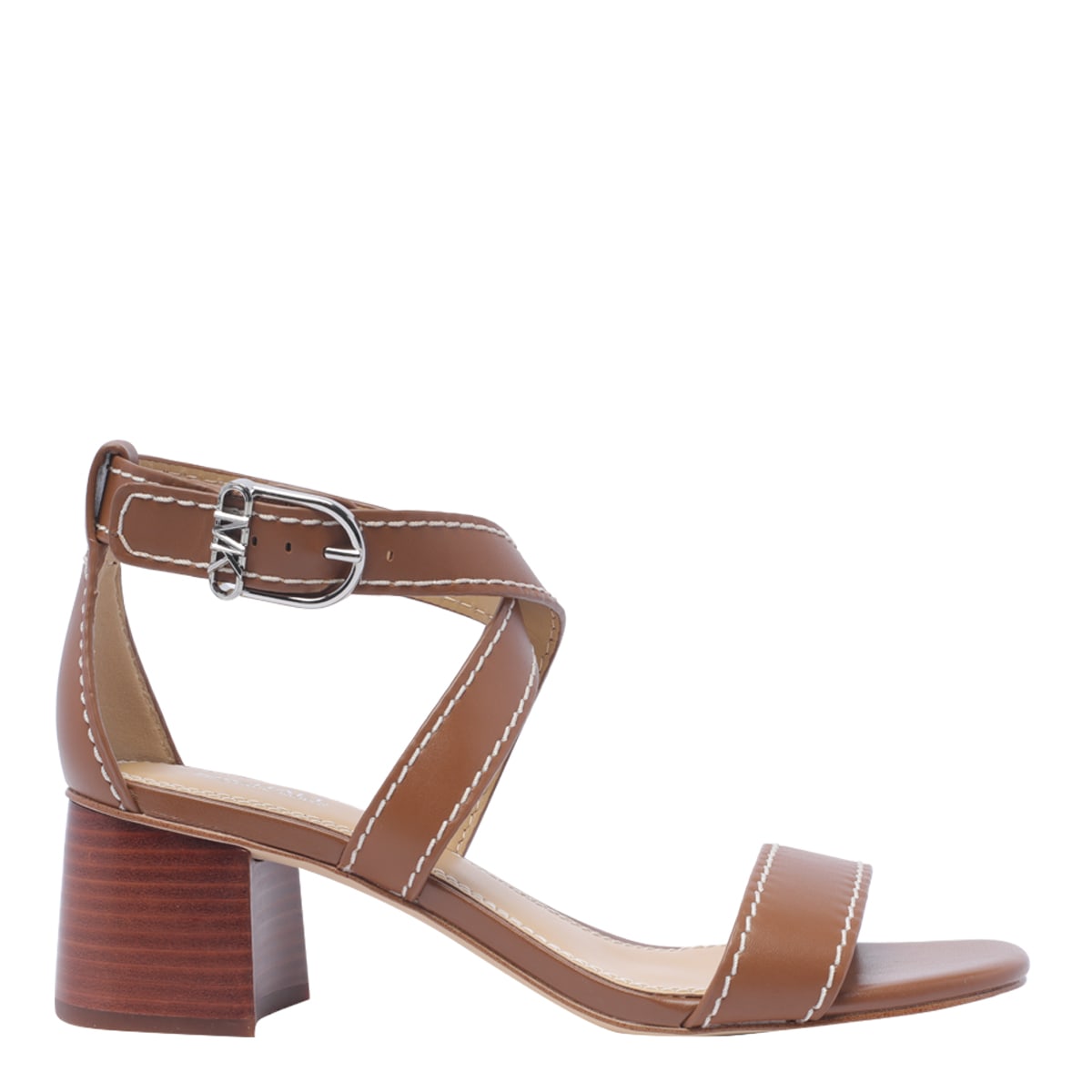 Shop Michael Kors Ashton Heleed Sandals In Leather