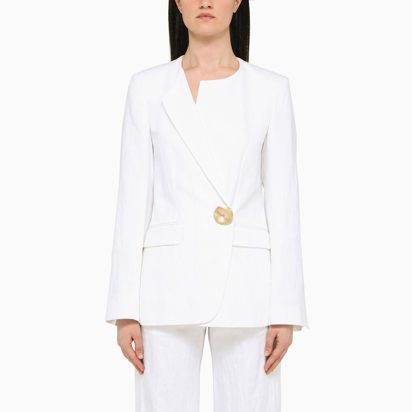 Shop Dries Van Noten White Double-breasted Jacket