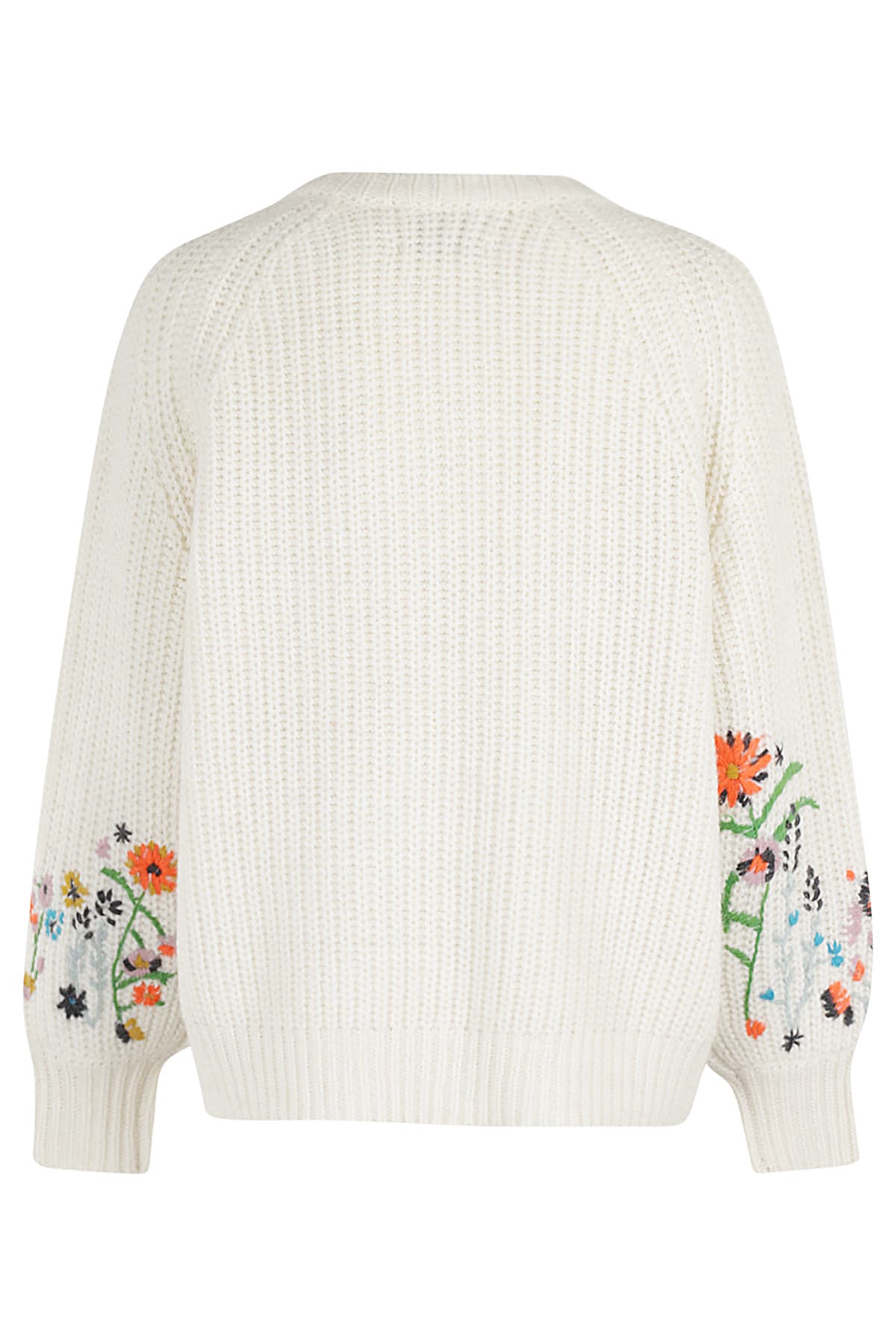 Shop Essentiel Antwerp Glossy Embroidered Knit Pull In Off White