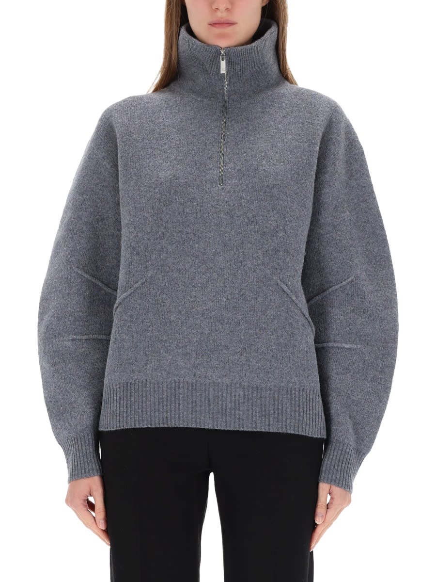 Helmut Lang Zippered Apex Jersey In Gray