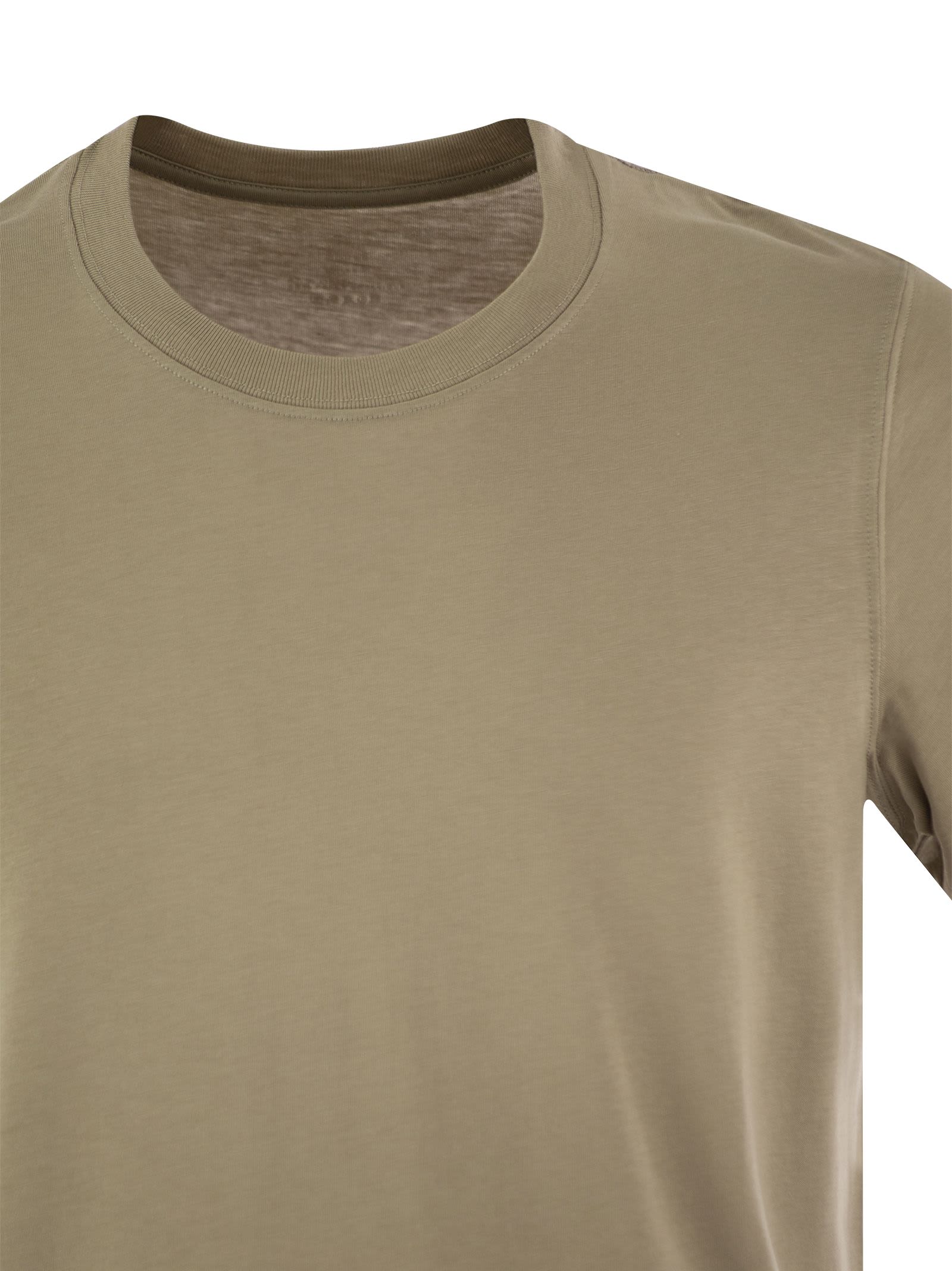 Shop Majestic Short-sleeved T-shirt In Lyocell And Cotton In Sand