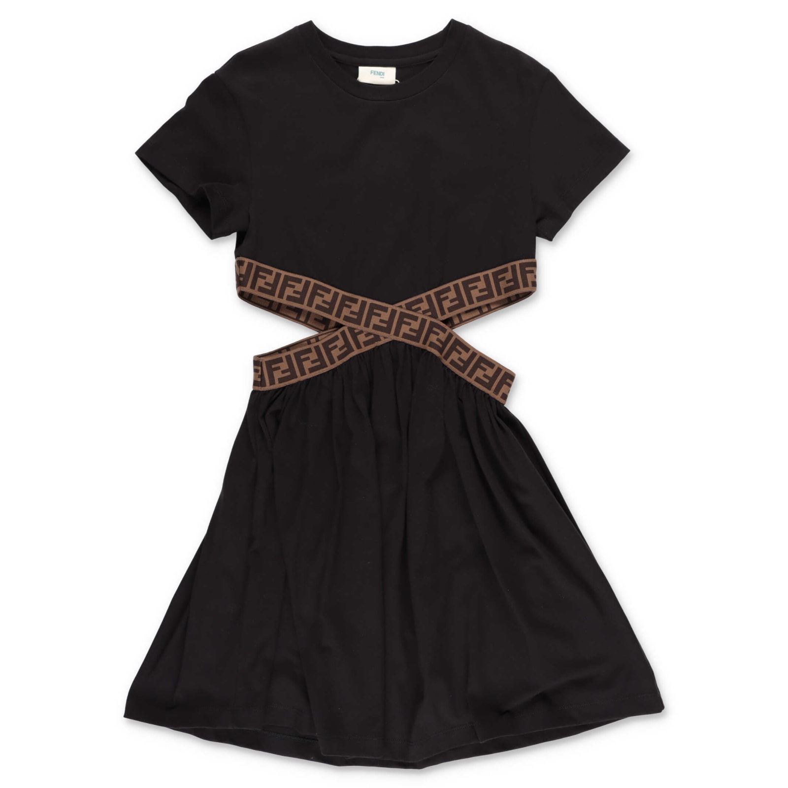Fendi crossed belt straps dress in black Clearance