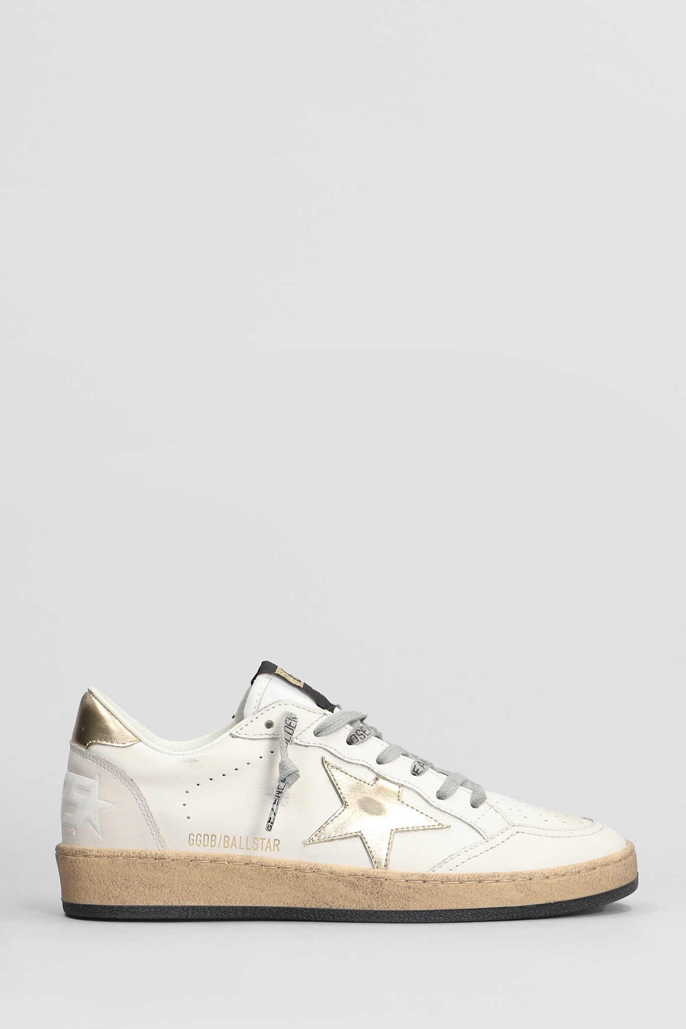 Shop Golden Goose Ball Star Sneakers In White Leather