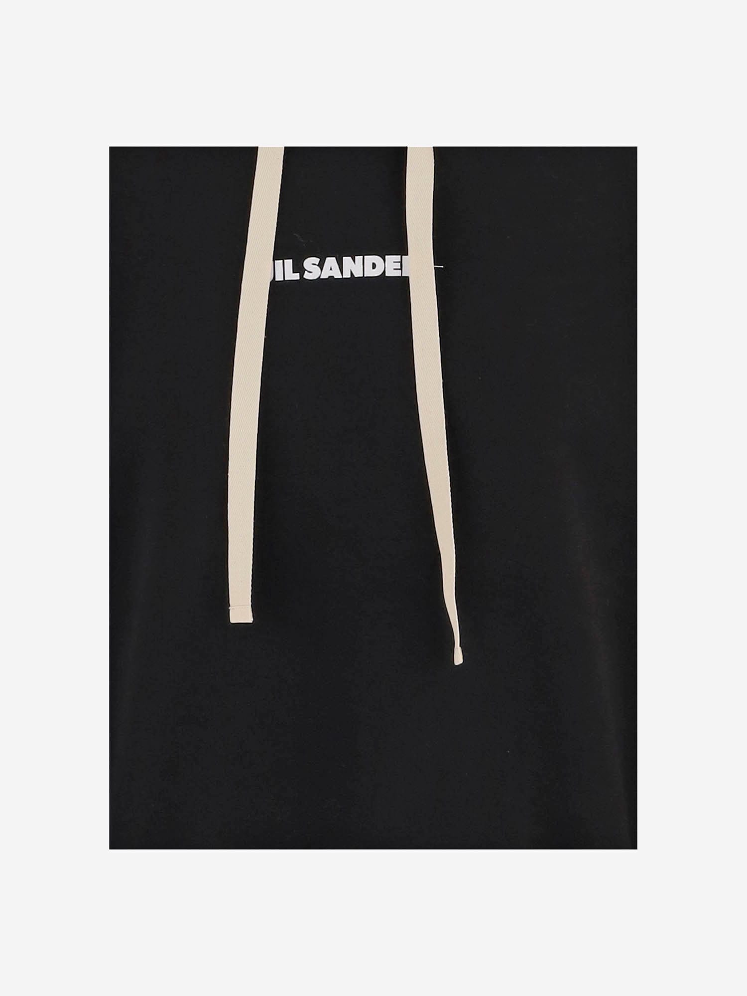 Jil Sander Cotton Sweatshirt With Logo In Black