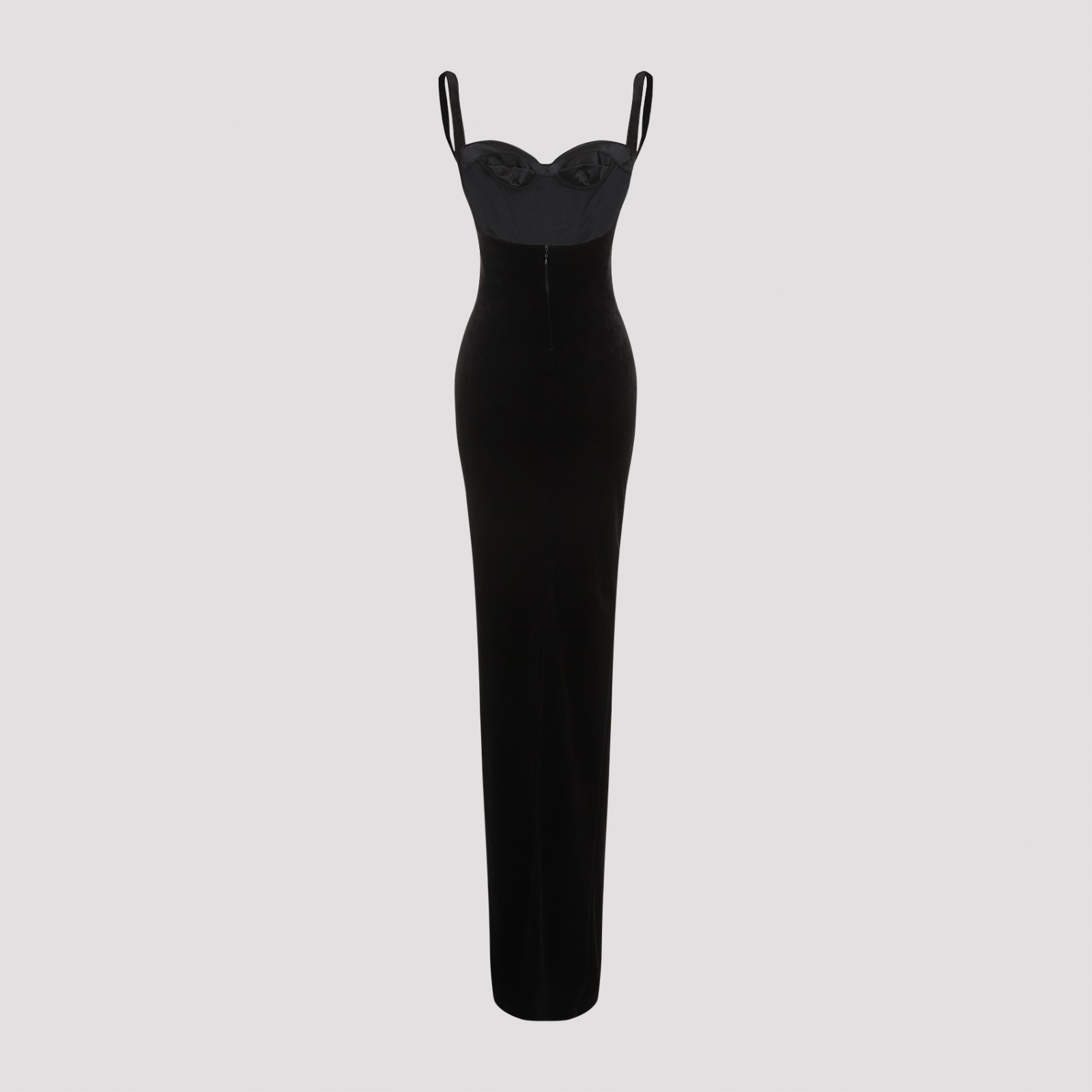 Shop Balenciaga Fitted Gown Long Dress In Black