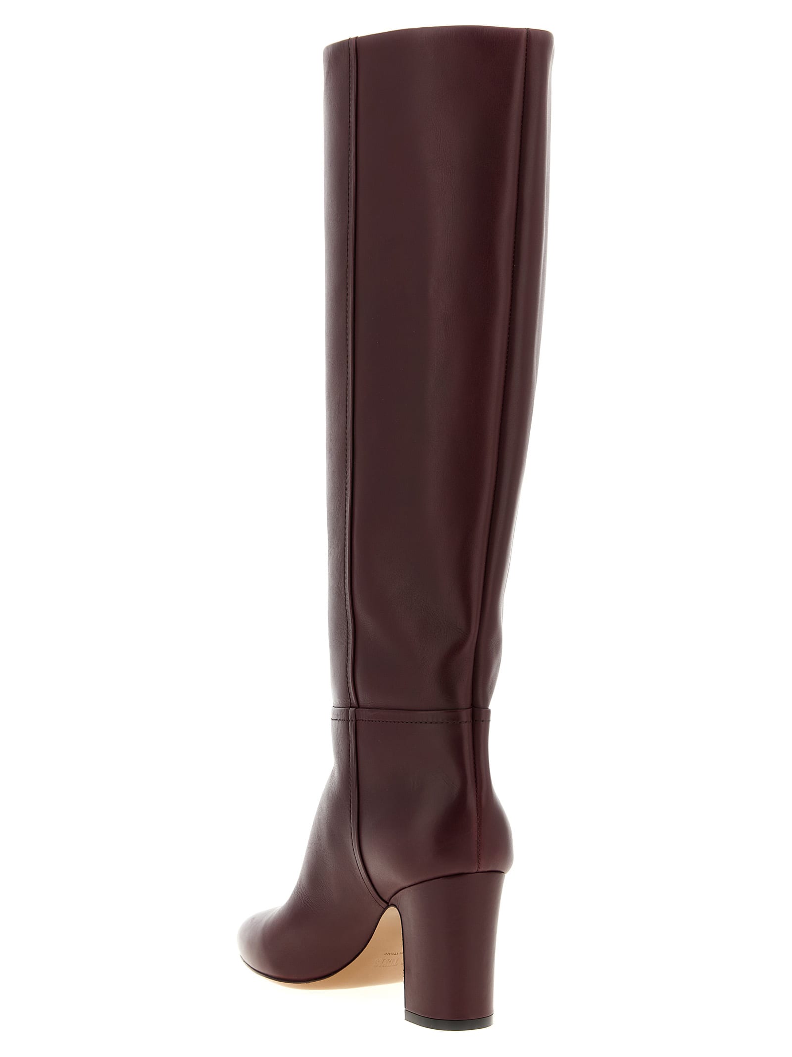 Paris Texas Calfskin Boots With A Pointed Toe In Burgundy