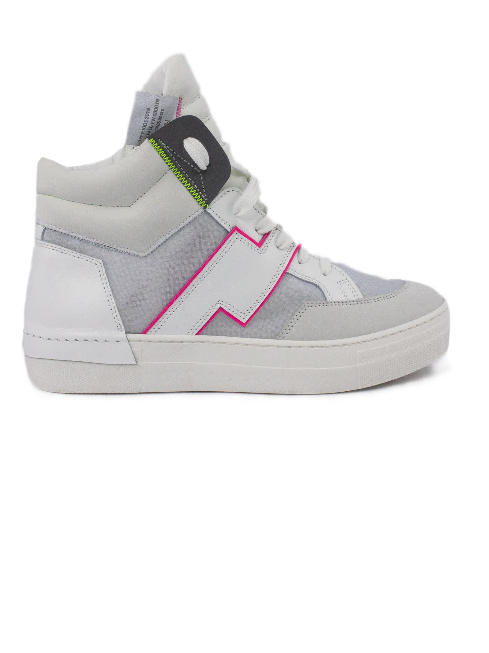 Cinzia Araia White Leather High Top Sneakers