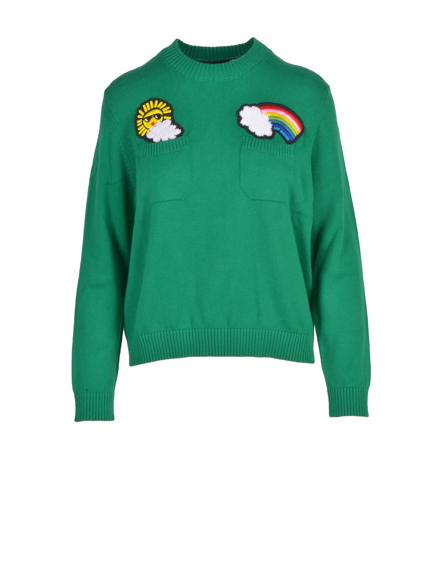 Love Moschino Womens Green Sweater