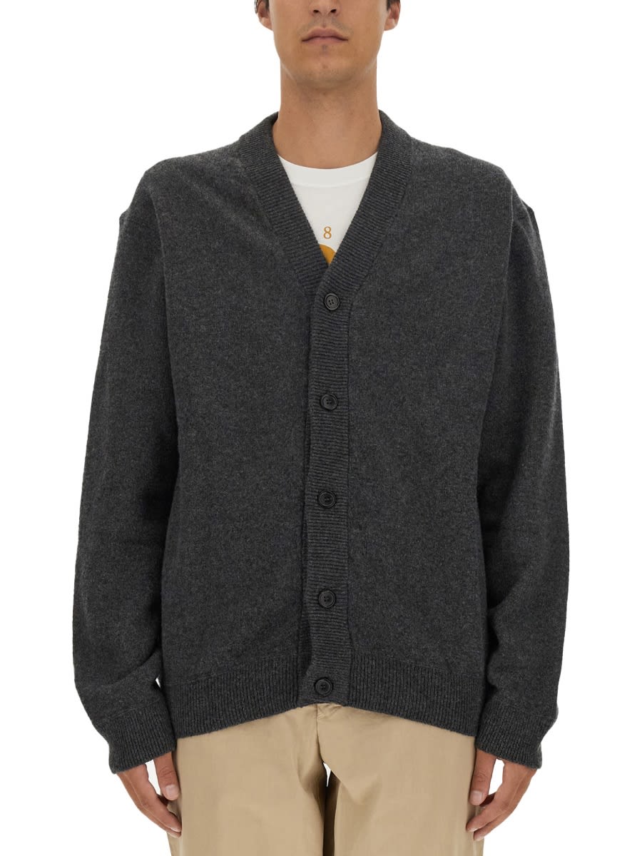 Shop Ps By Paul Smith Wool Cardigan In Grey