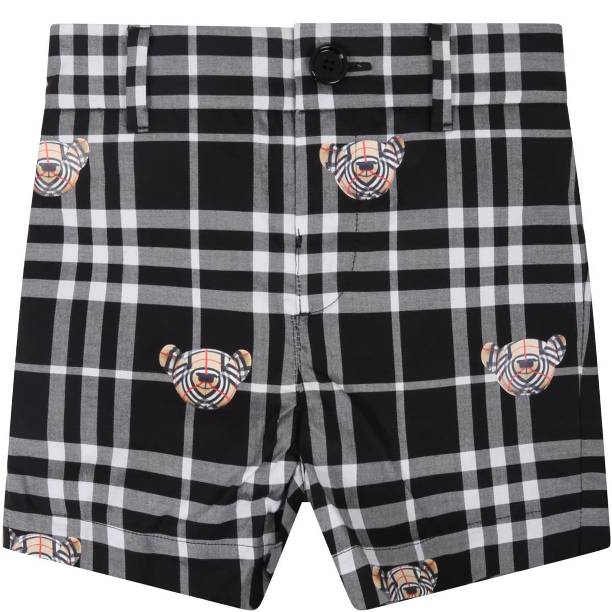 Burberry Black Shorts For Baby Kids With Bears