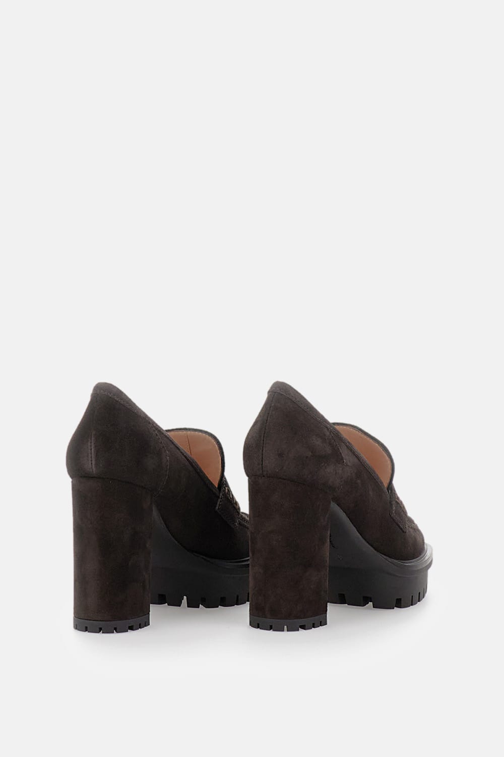 Gianvito Rossi Loafer-style Platform Heeled Pumps In Brown