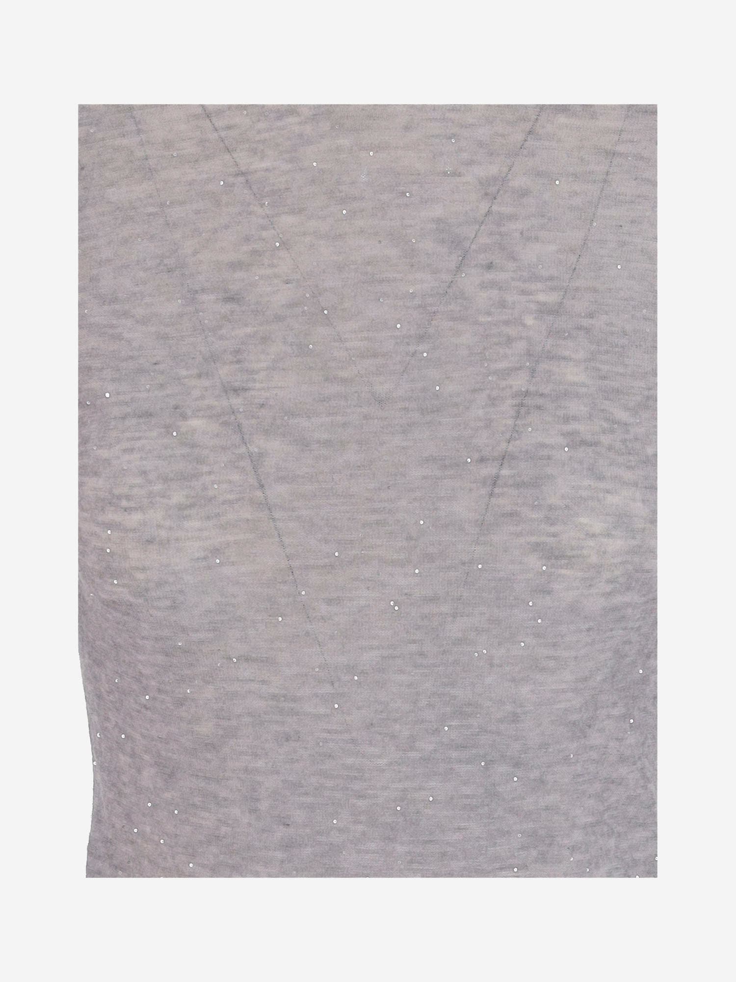 Pinko Semi-sheer Wool Sweater In Gray