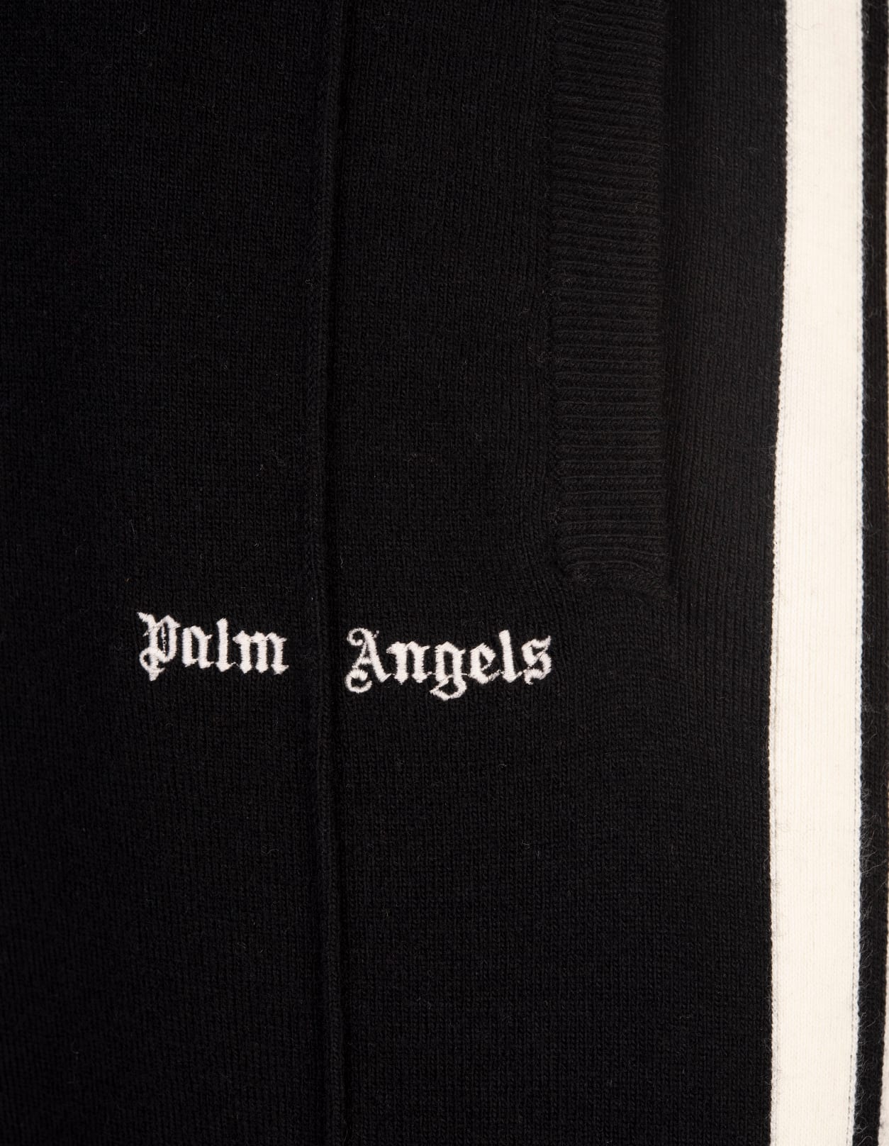 Shop Palm Angels Black Wool And Cashmere Track Trousers