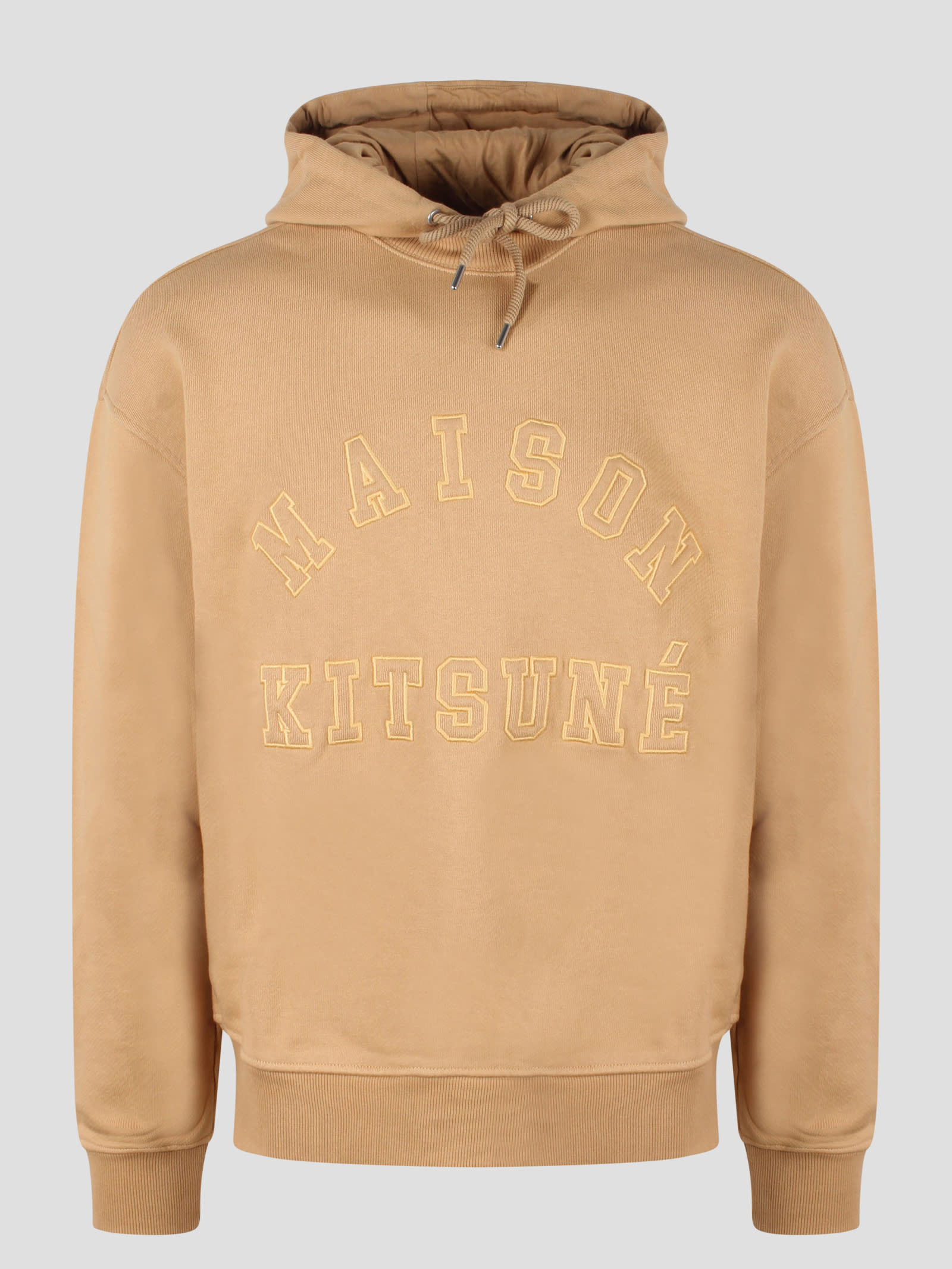 Shop Maison Kitsuné Varsity Hoodie In Yellow & Orange