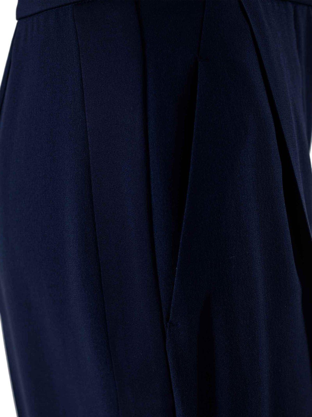 Shop Alberta Ferretti High Waist Wide-leg Pants  In Blue