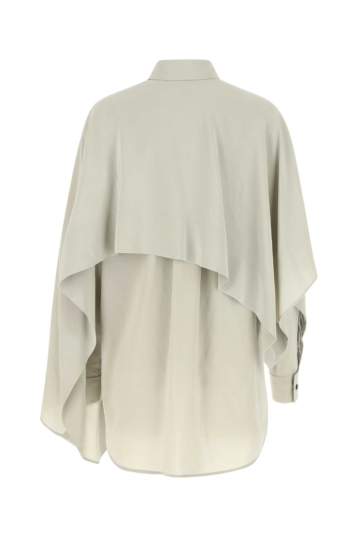 Shop Quira Light Grey Silk Blouse In Q0082