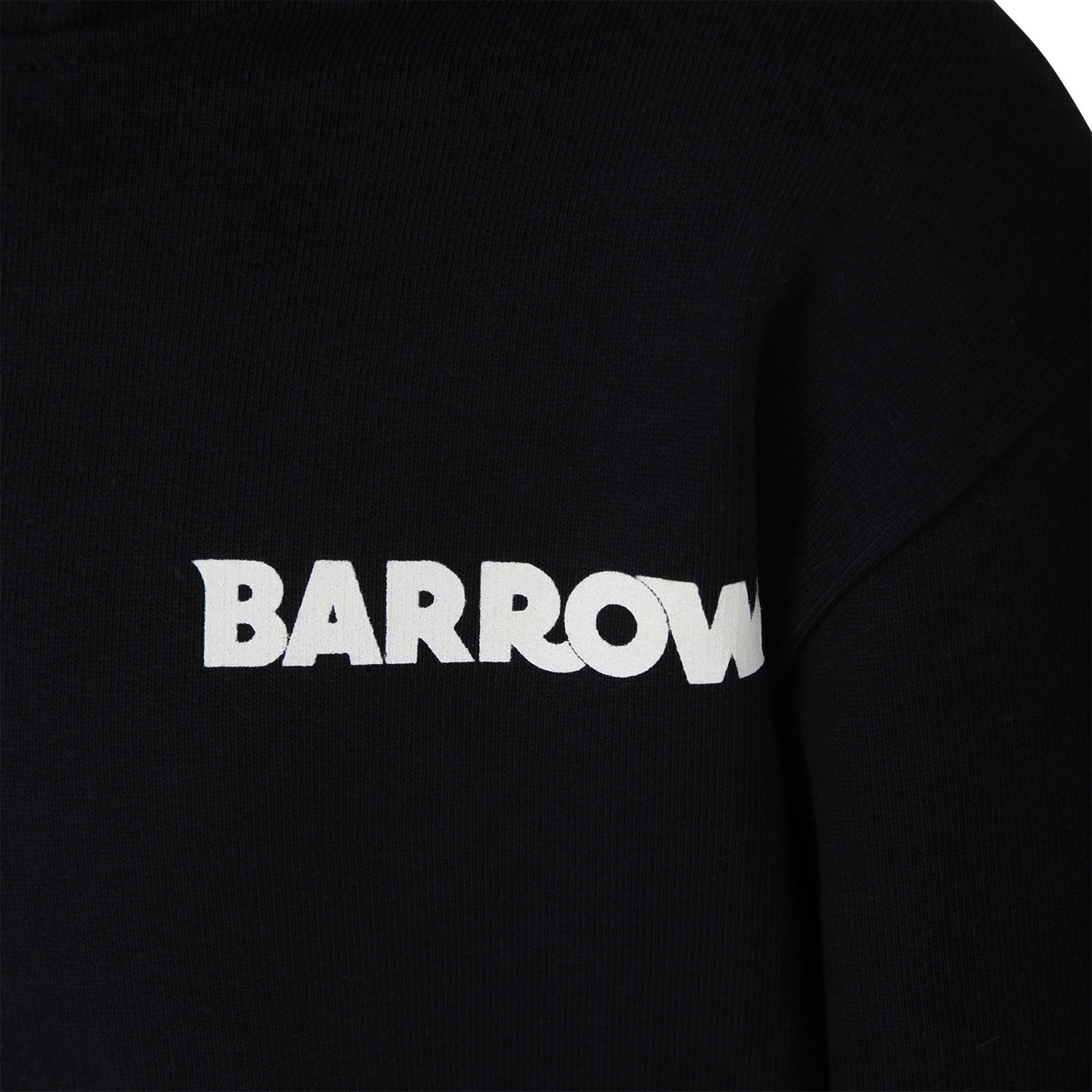 Shop Barrow Black Sweatshirt For Kids With Logo And Iconic Smiley Face In Nero