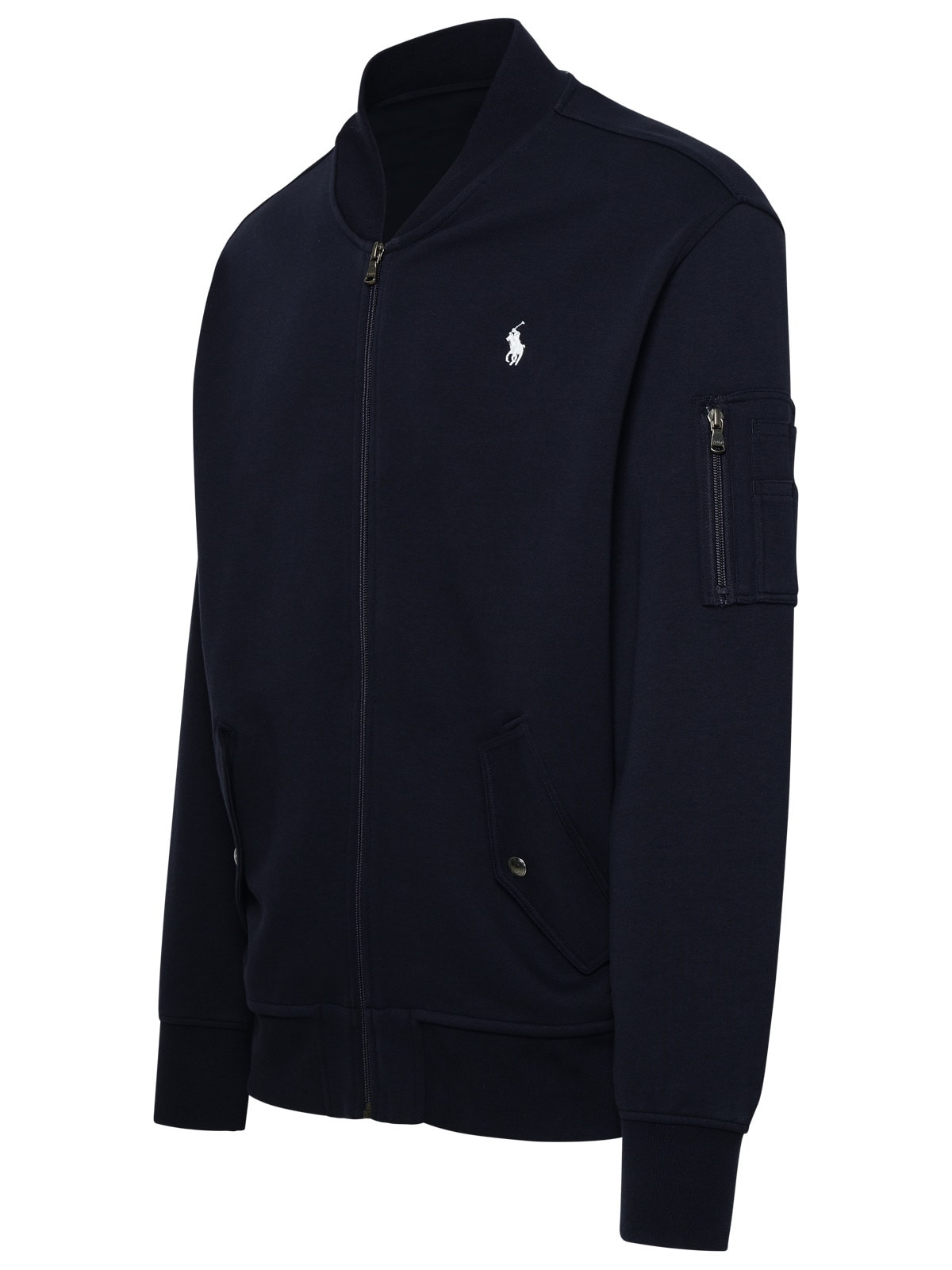 Shop Ralph Lauren Navy Cotton Blend Sweatshirt