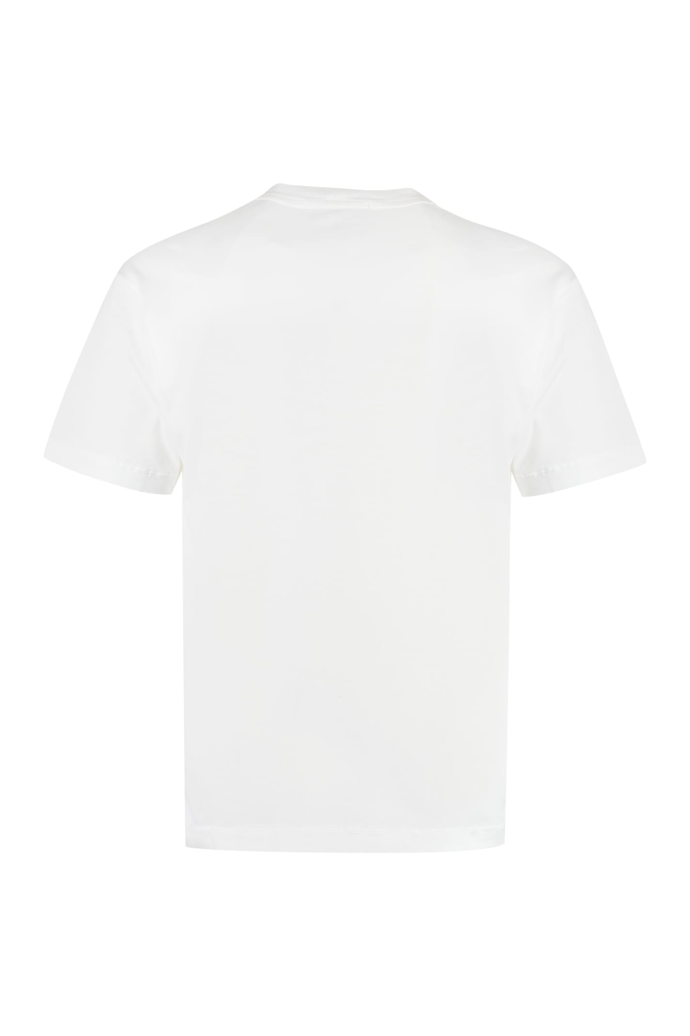 Shop Stone Island Cotton Crew-neck T-shirt In White