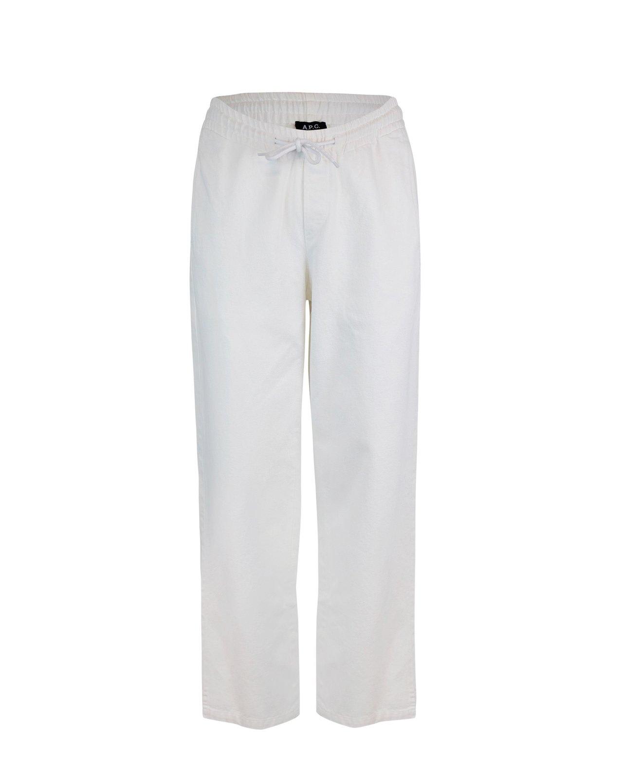 Shop Apc Elasticated Drawstring Waist Pants In White