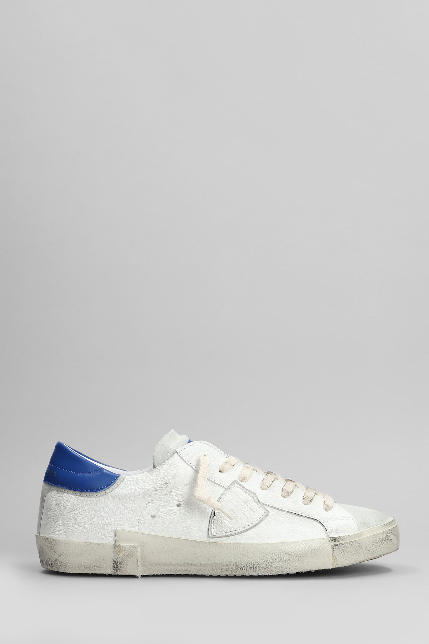 Prsx Low Sneakers In White Suede And Leather