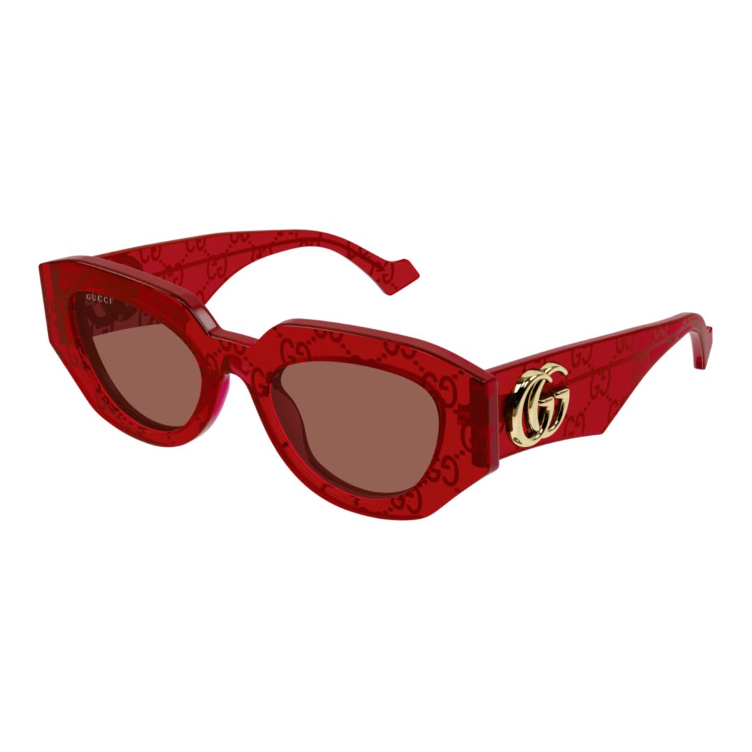 Gucci Gg1421s006 Red Red Brown In Red