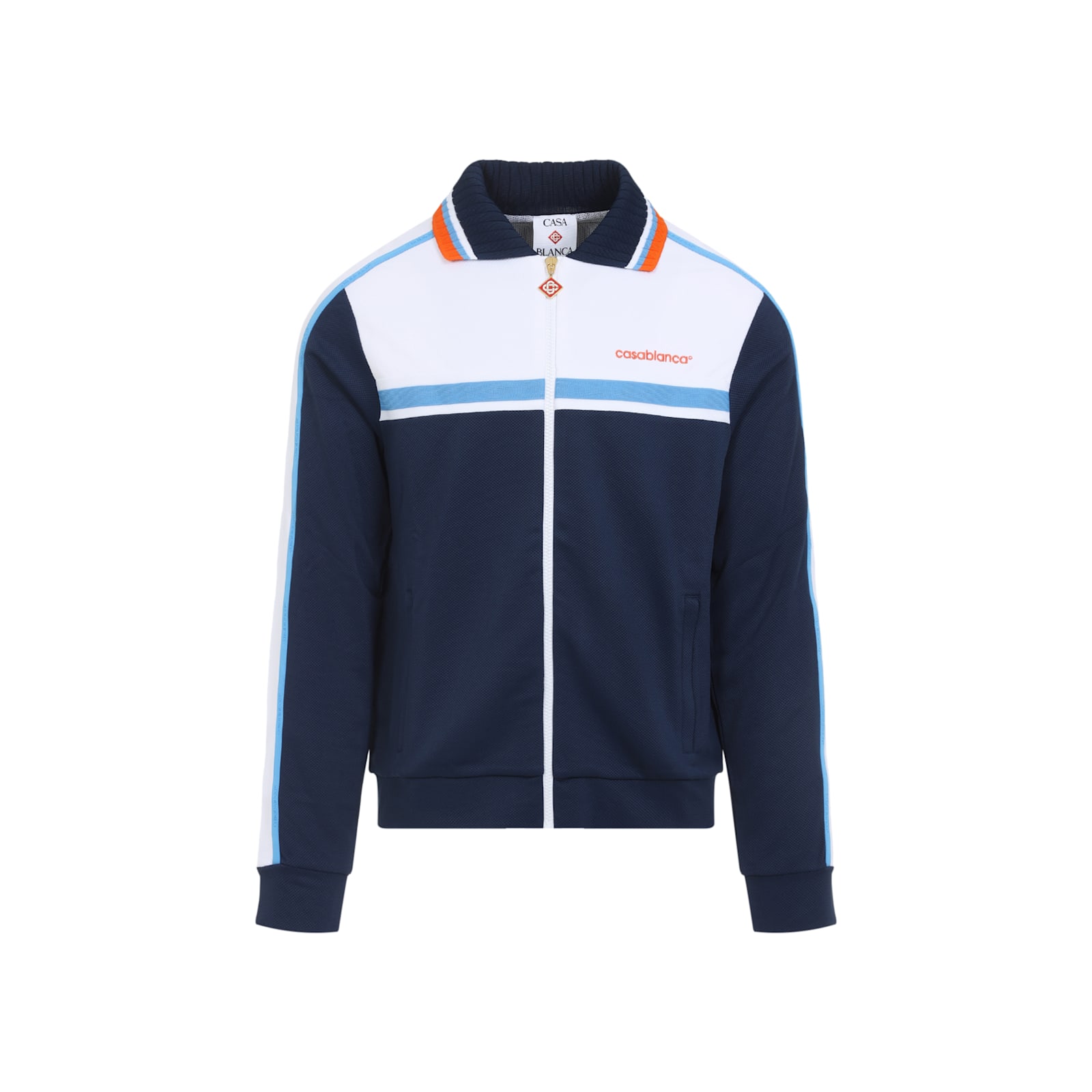 Casablanca Ribbed Collar Side Pockets Track Jacket In Multi