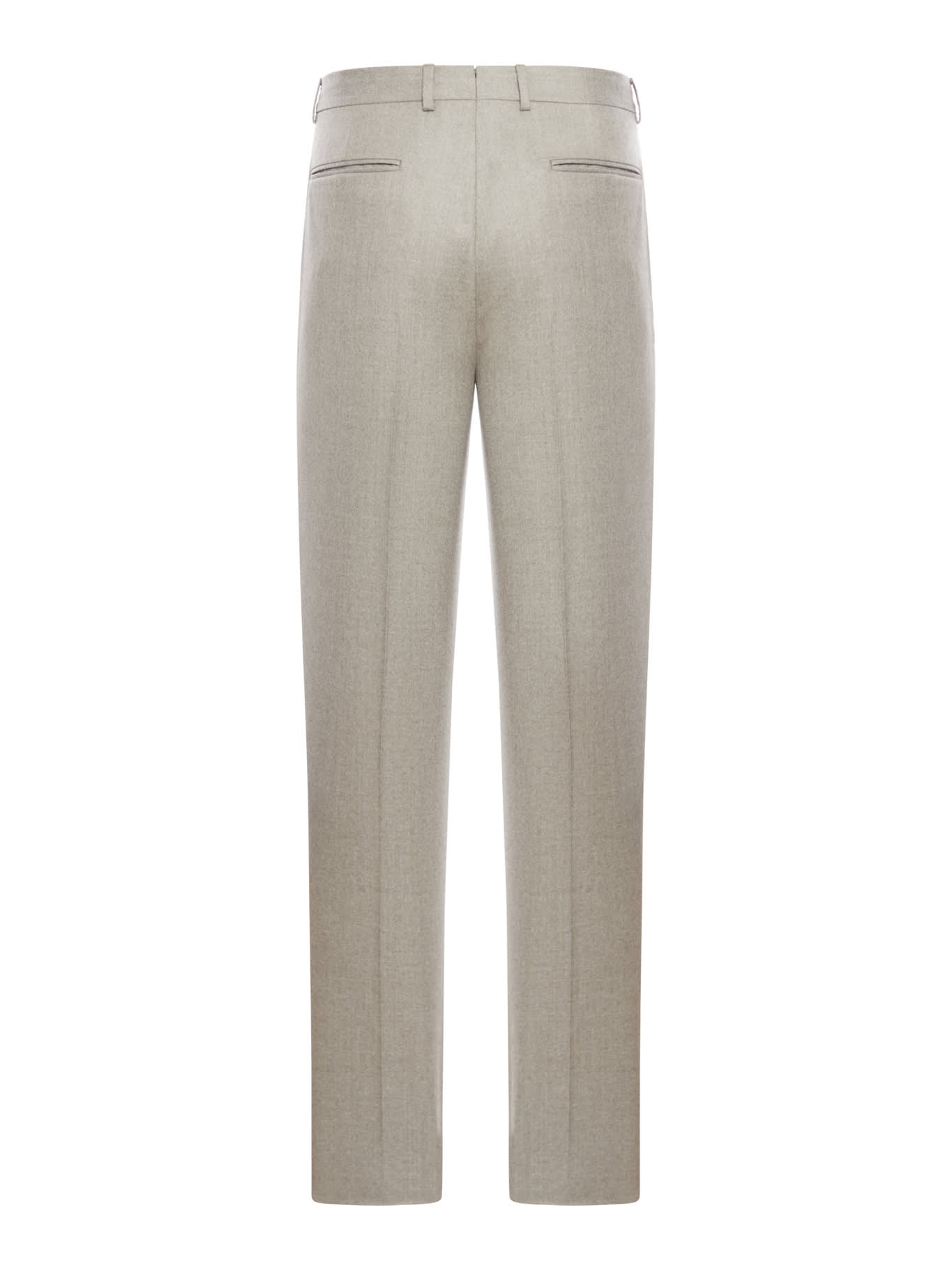 Shop Zegna Pure Wool One Pleat Pants, 270 Gr, Regular Fit, 18,5 In R Light Taupe