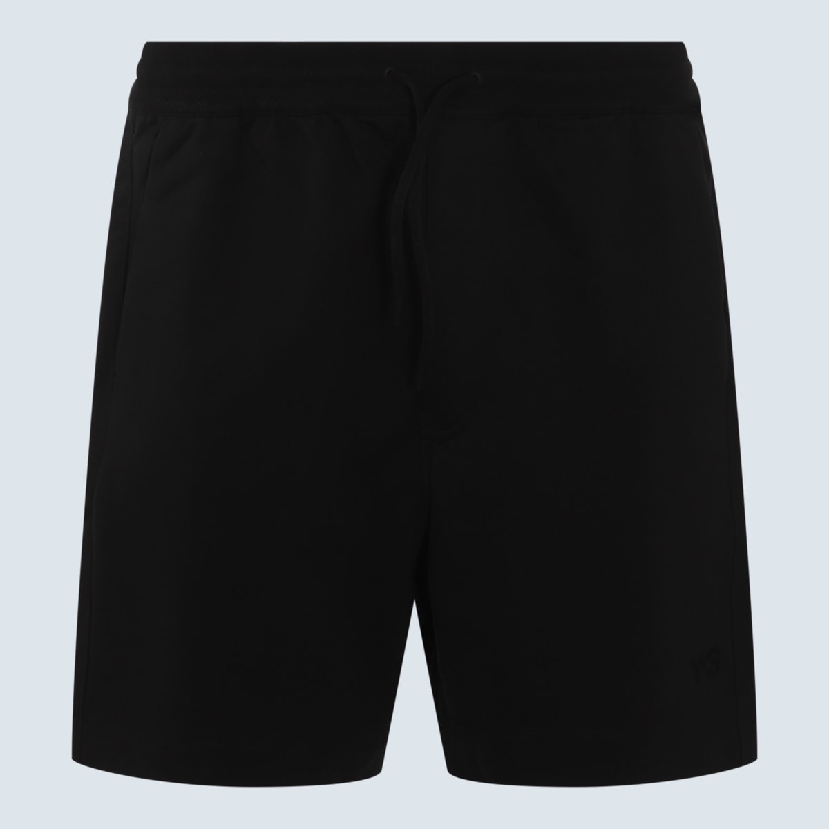 Black Cotton Blend Shorts