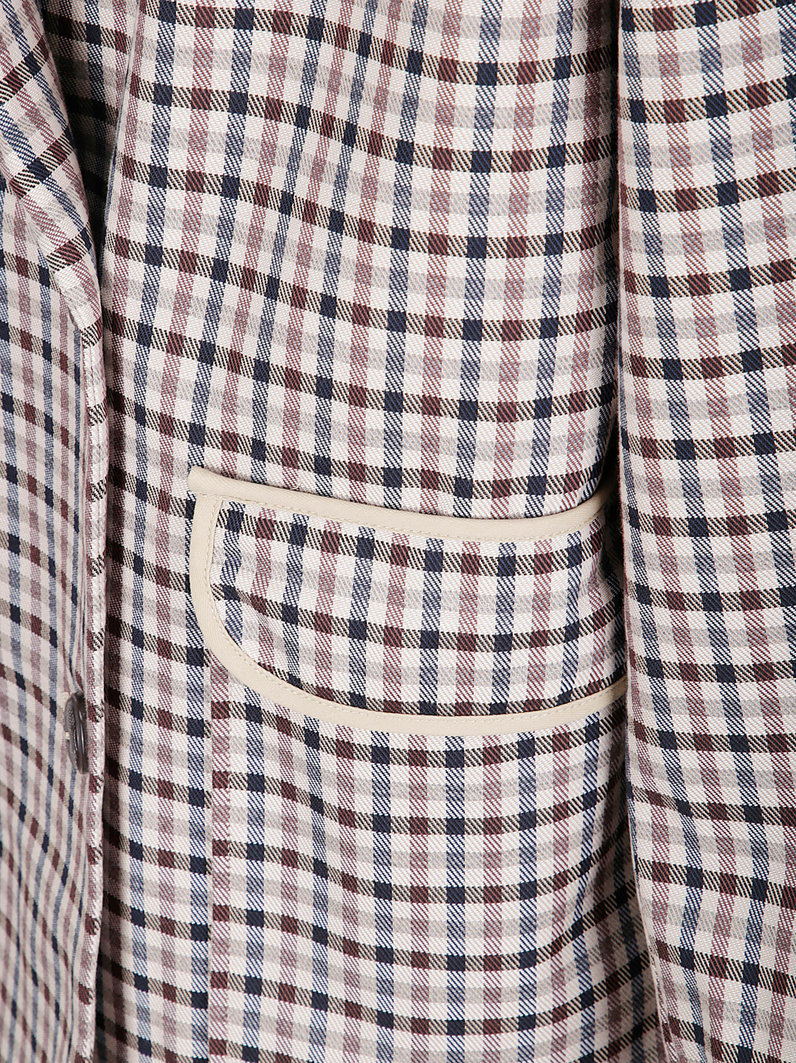 Baum Und Pferdgarten Checked Double-breasted Coat In Gray