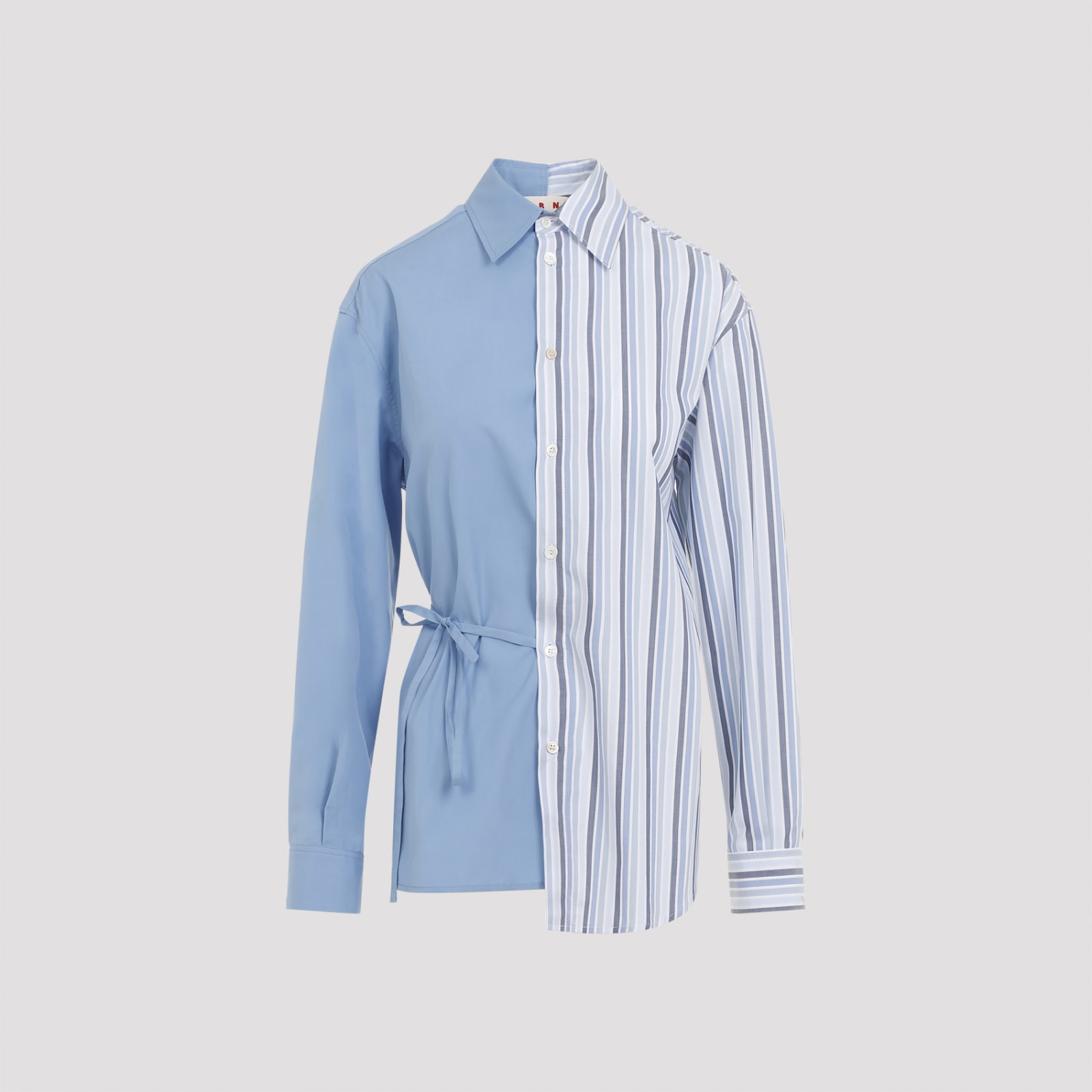 Shop Marni Cotton Shirt In Lake