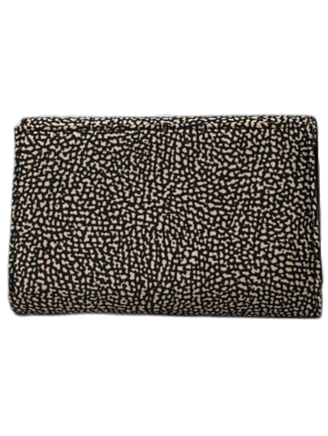 Borbonese Press Stud Fastened Medium Wallet In Op Naturale/nero