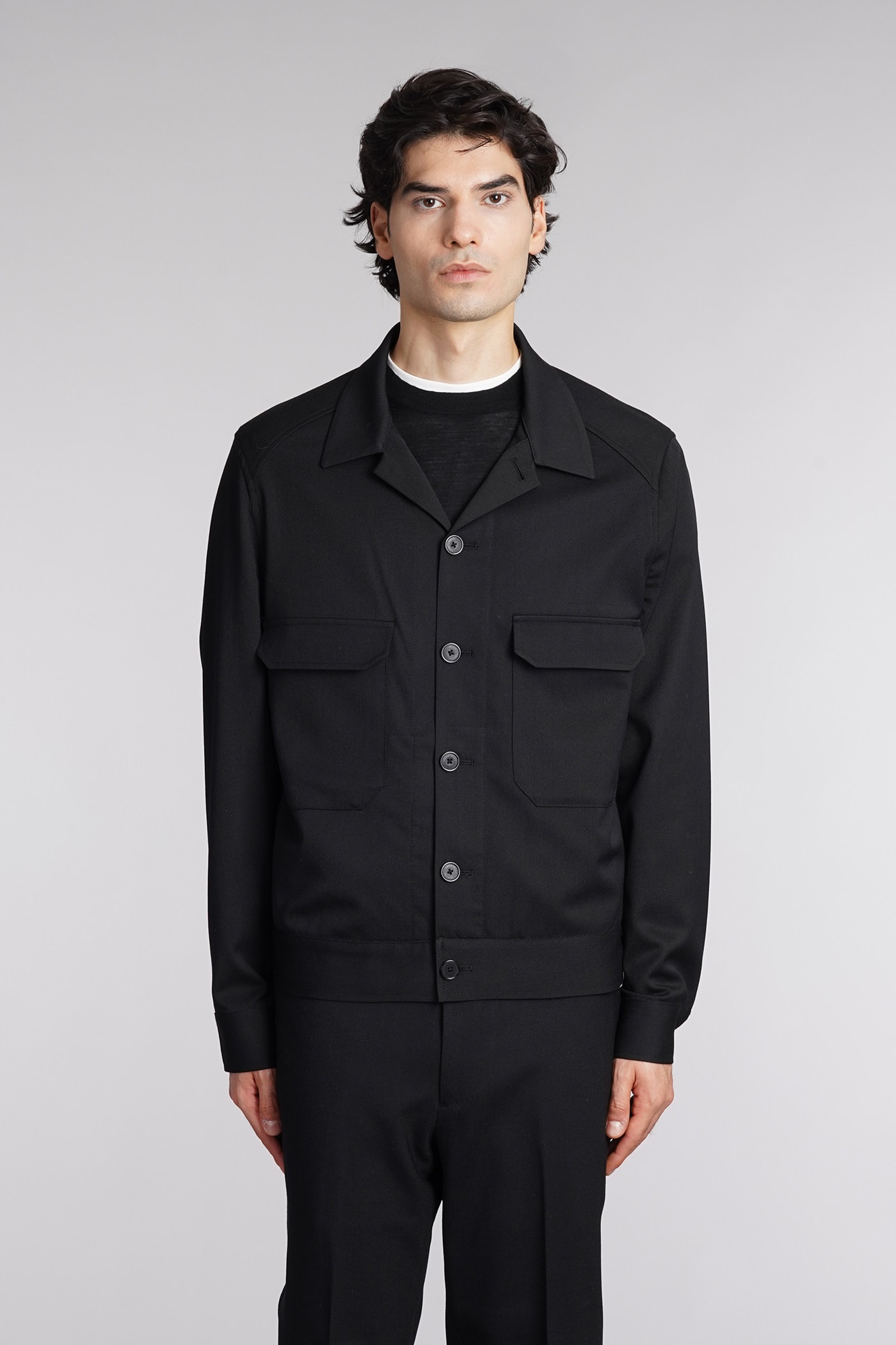 Casual Jacket In Black Polyester