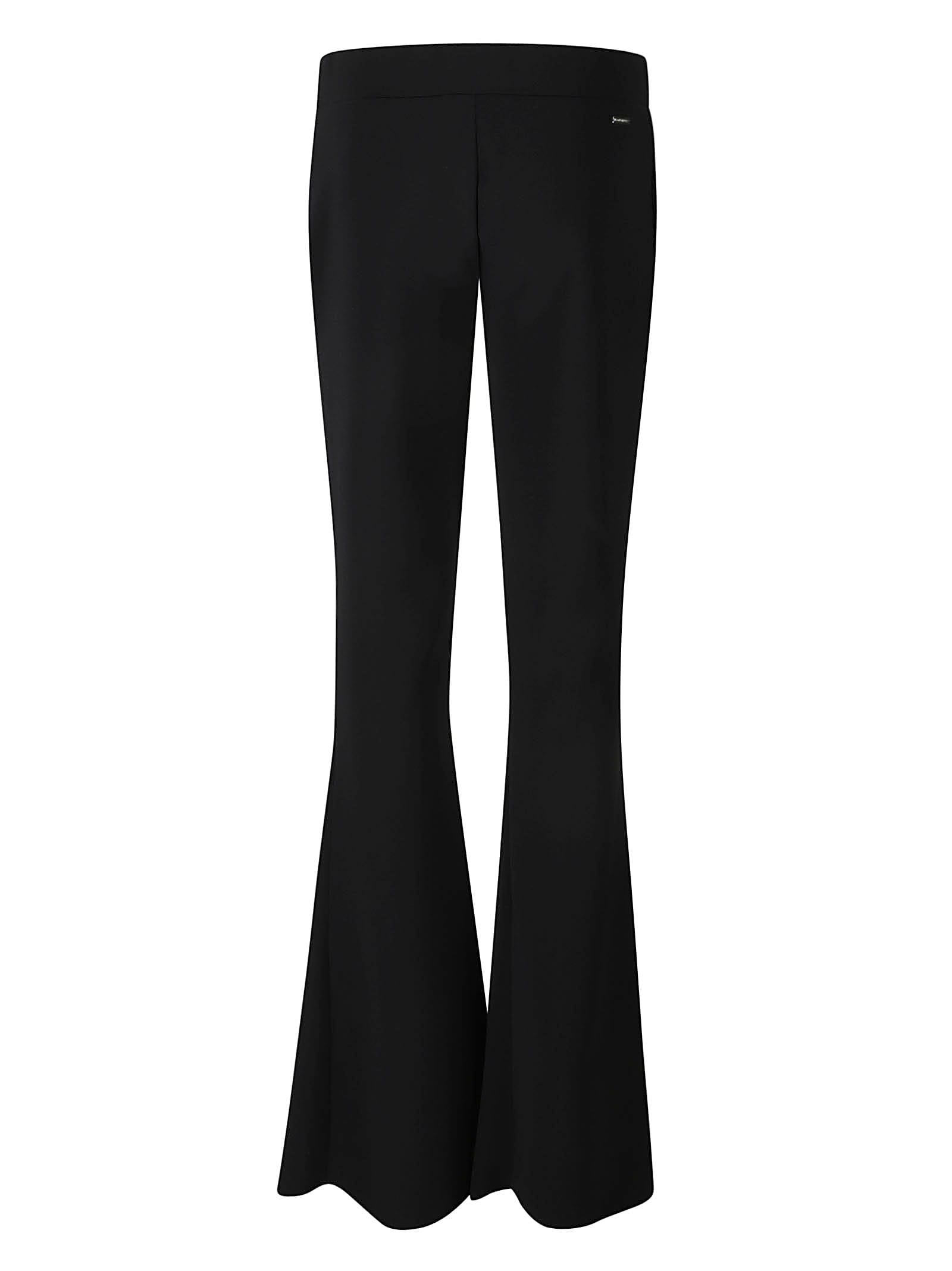 Shop Dsquared2 Logo Plaque Skinny Flared Trousers In Black