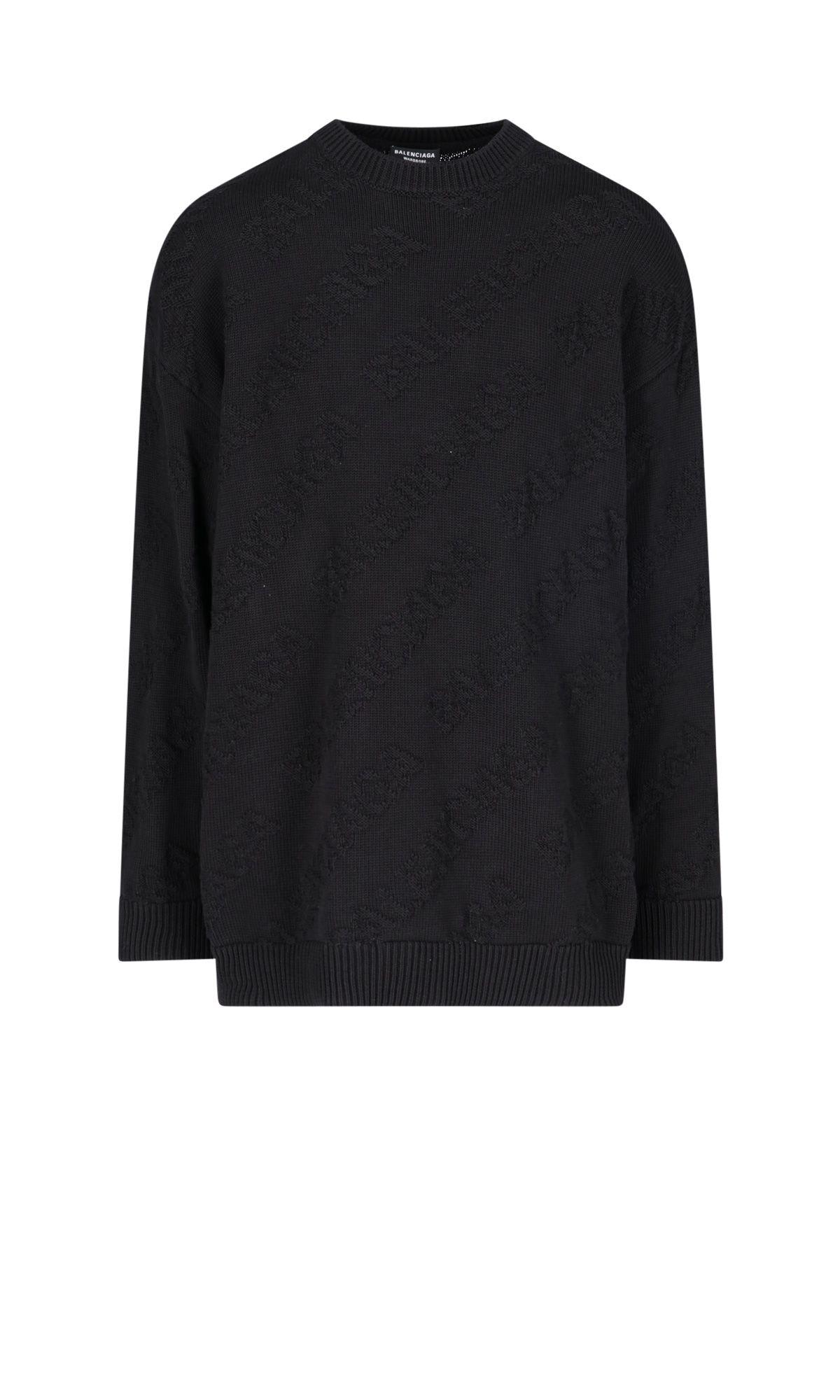 Balenciaga All-over Tonal Logo Sweater