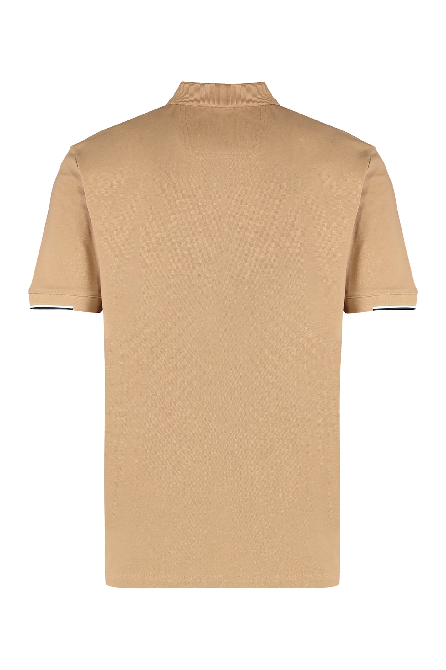 Hugo Boss Cotton Polo With Tennis Inspired Graphics In Gold