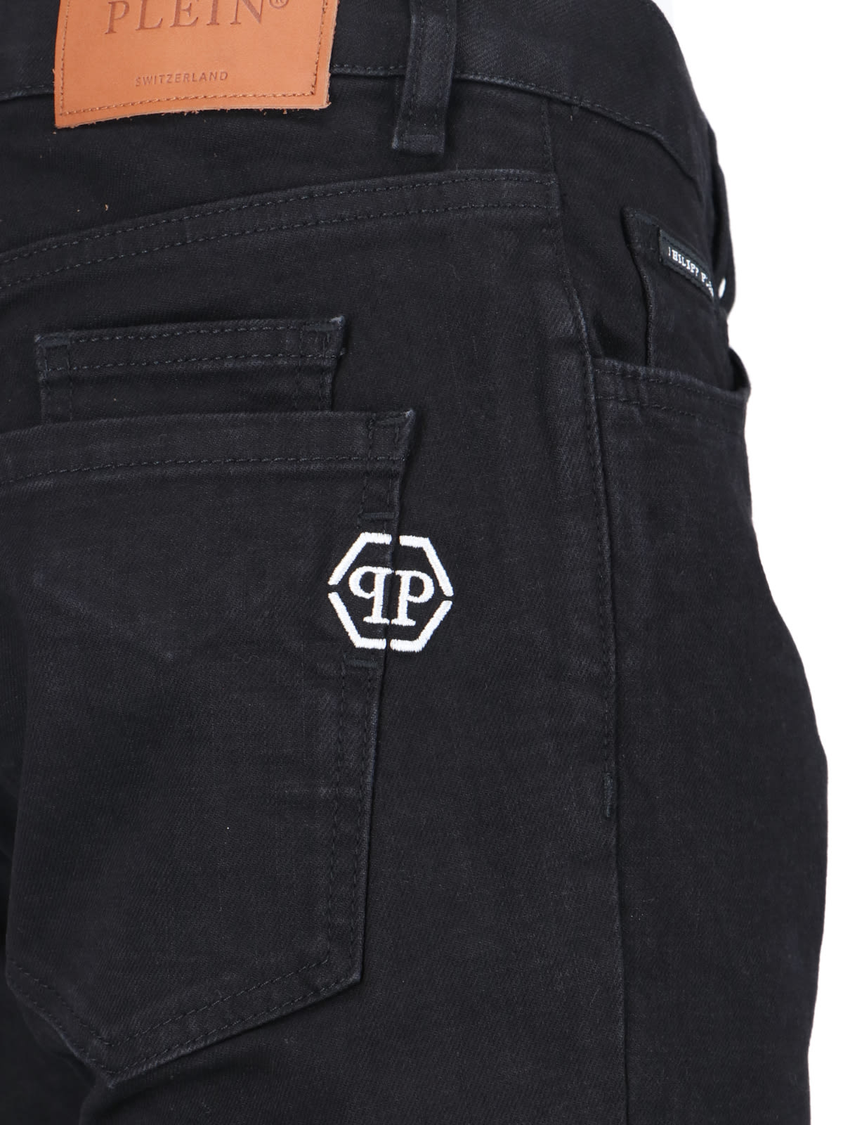 Shop Philipp Plein Slim Jeans In Black