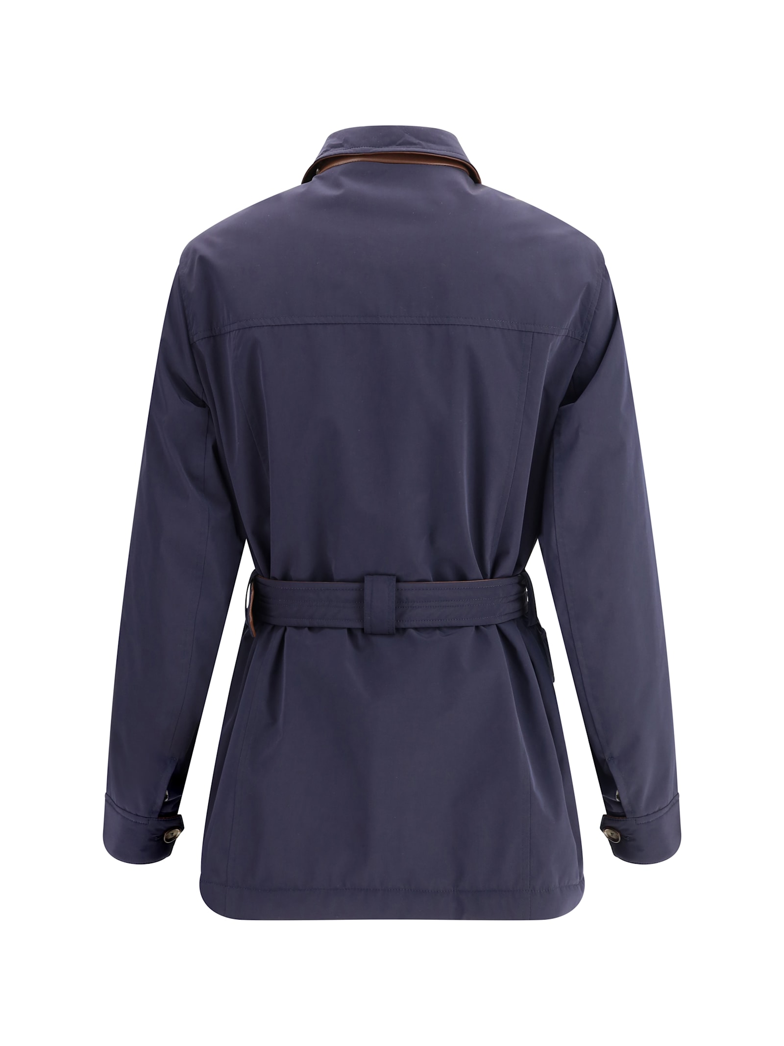 Brunello Cucinelli Men Membraned Nylon Saharan Jacket In Blue